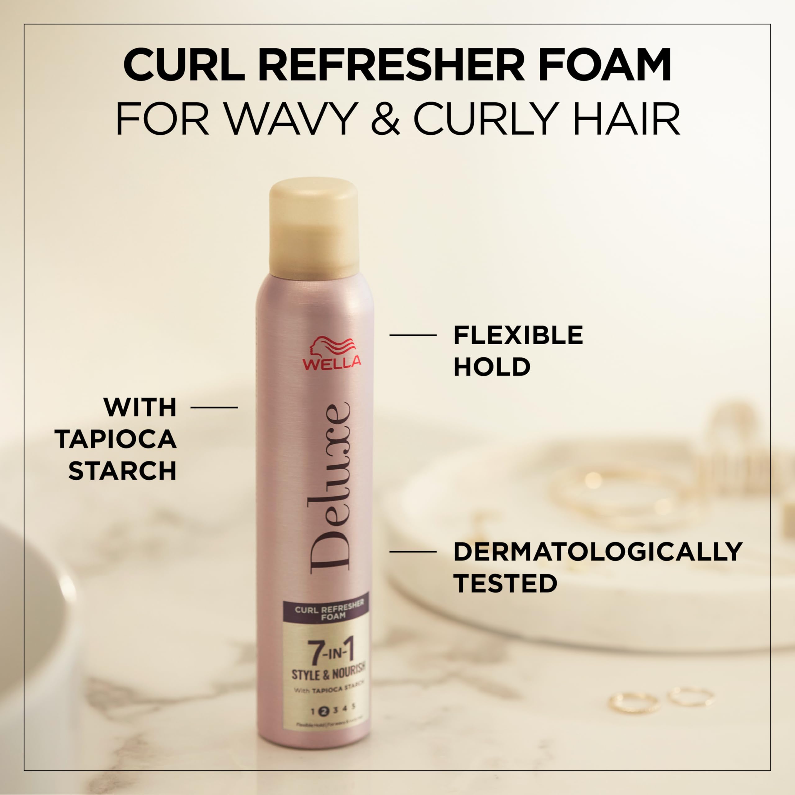 Wella Deluxe Curl Refresher Foam | Anti-Frizz, Moisturizing Styling for Curly & Wavy Hair | 200ml 5