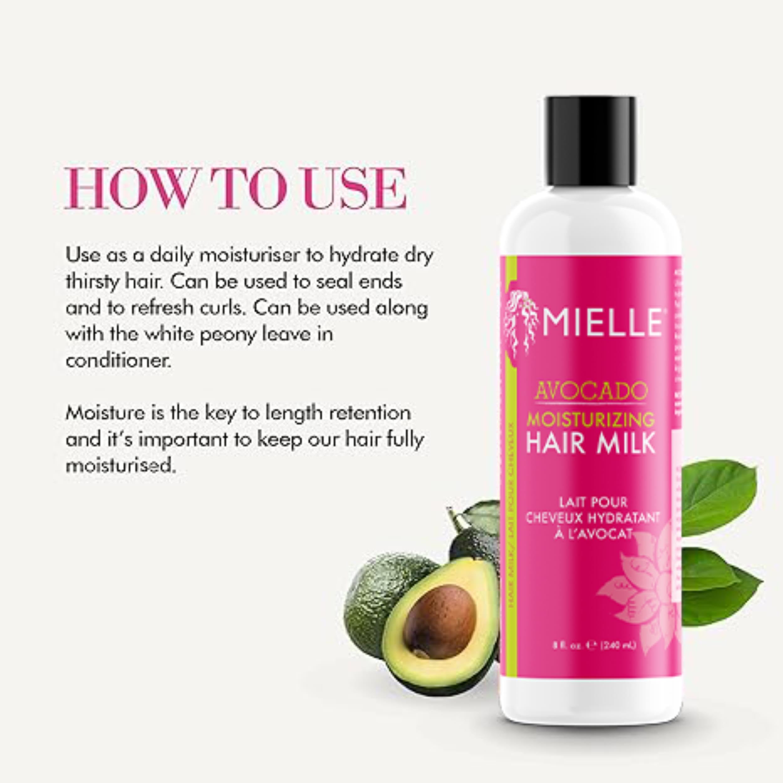 Mielle Avocado Hair Milk Moisturising Lotion for All Hair Types, 227 ml 3