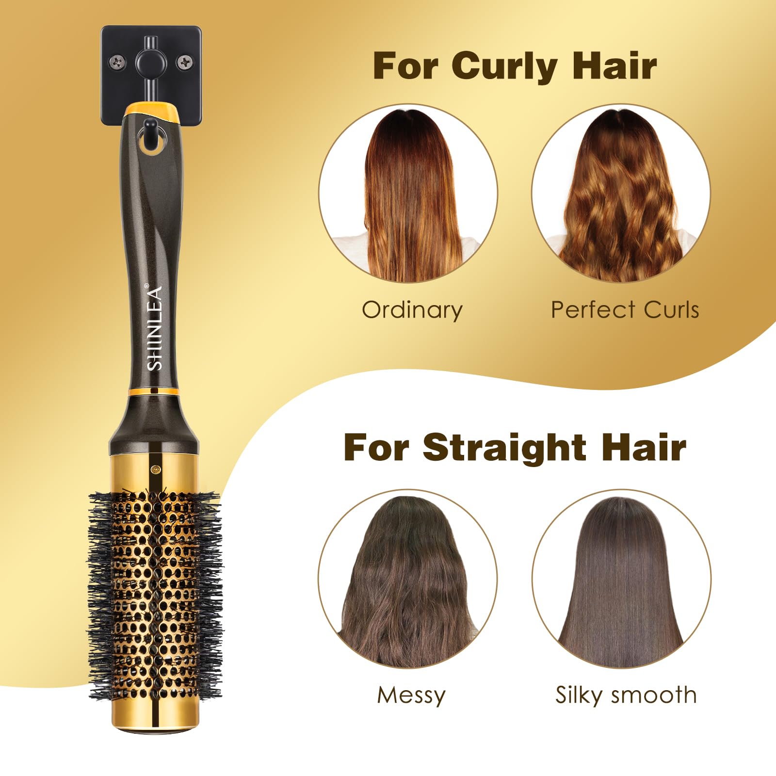 SHINLEA 33MM Aluminium Round Hair Brush for Blow Drying, Volumizing, and Curling 5