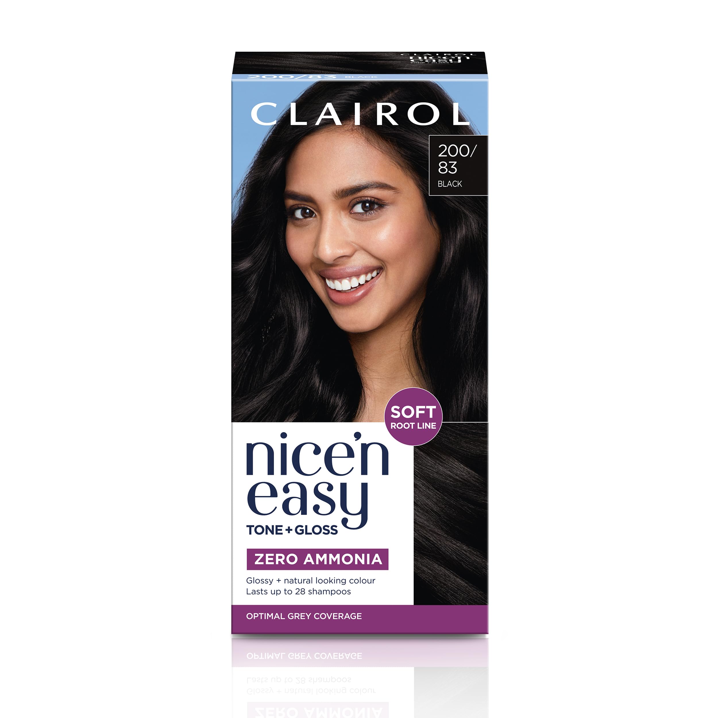 Clairol Nice'n Easy Tone+Gloss Semi-permanente Haarfarbe - 200/83 Schwarz