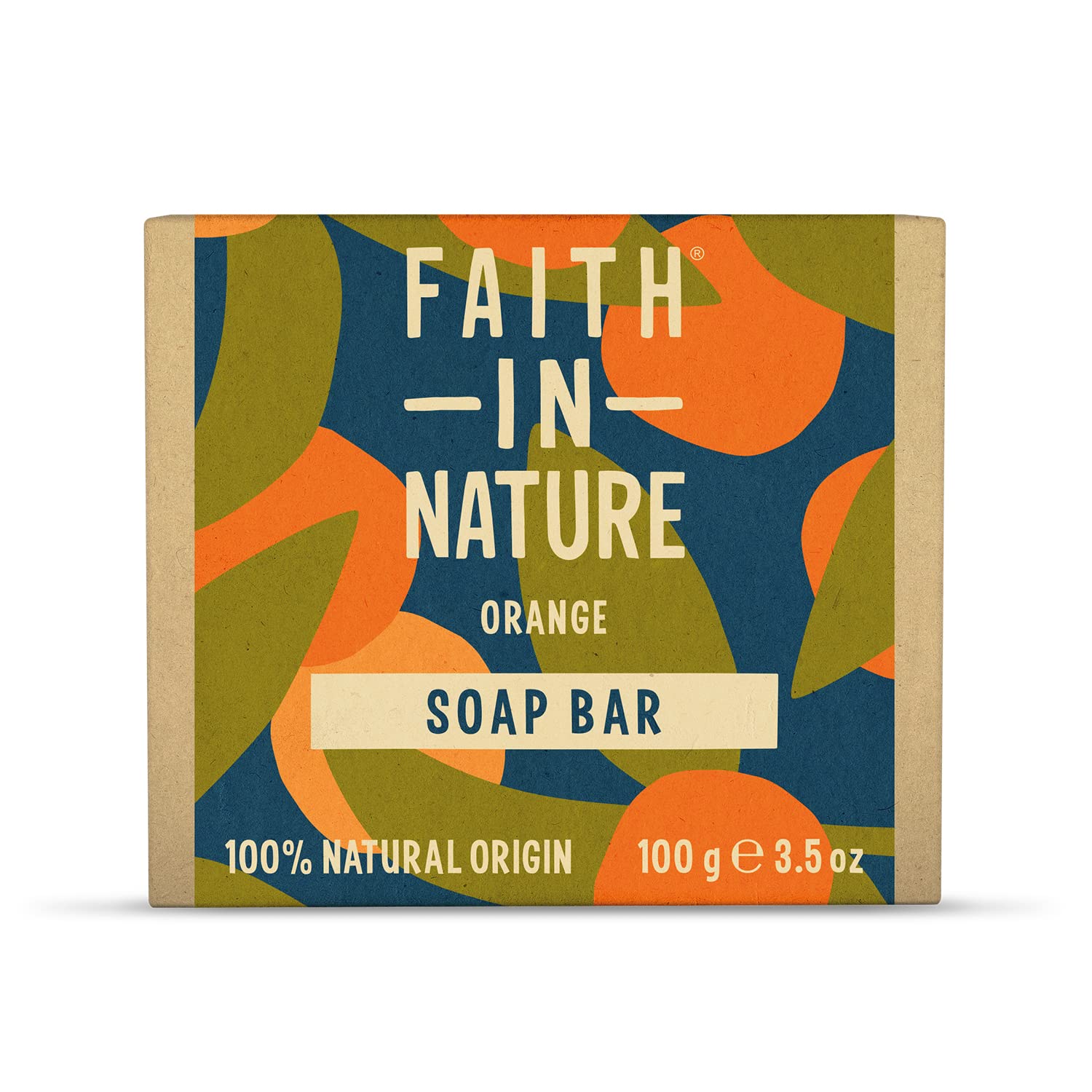 FAITH IN NATURE Natural Orange Hand Soap Bar, Detoxifying, Vegan & Cruelty Free, 100g