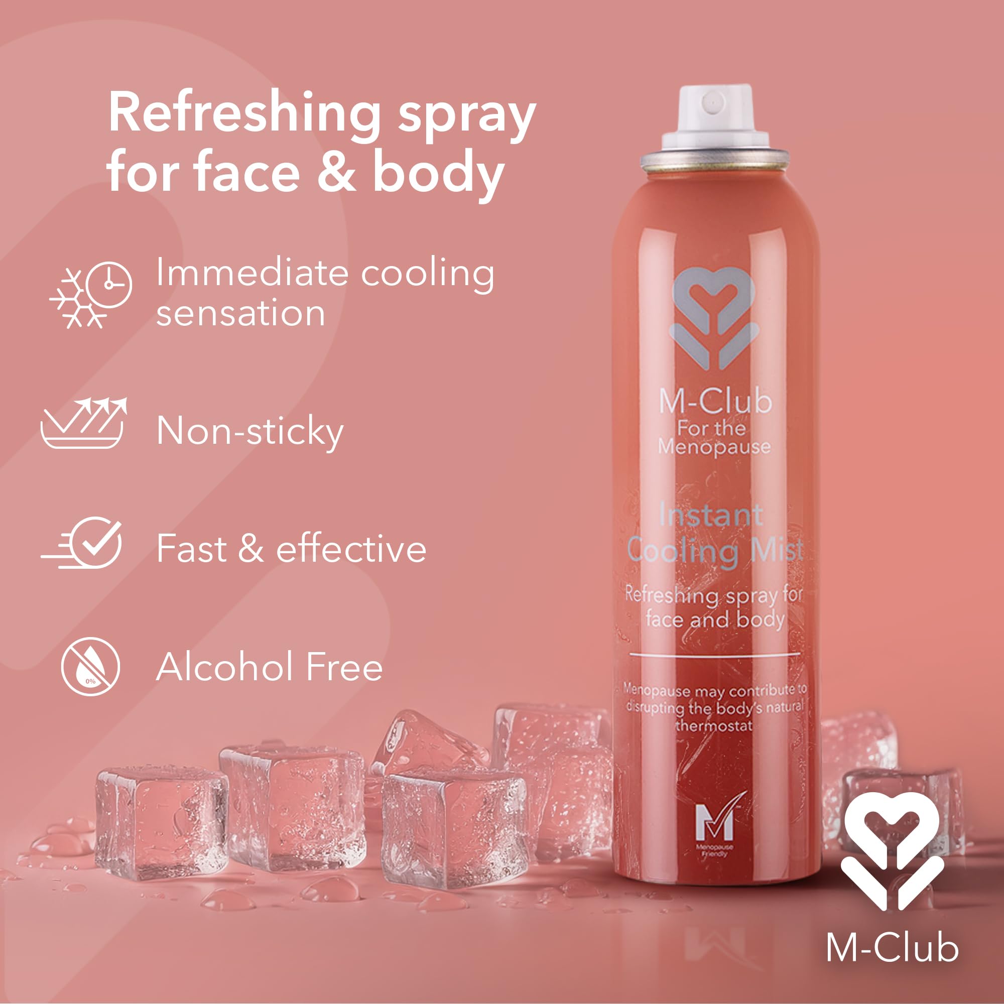 M-Club Instant Cooling Spray for Face & Body, 2x 150ml - Alcohol-Free Hydrating Mist for Hot Flushes 3