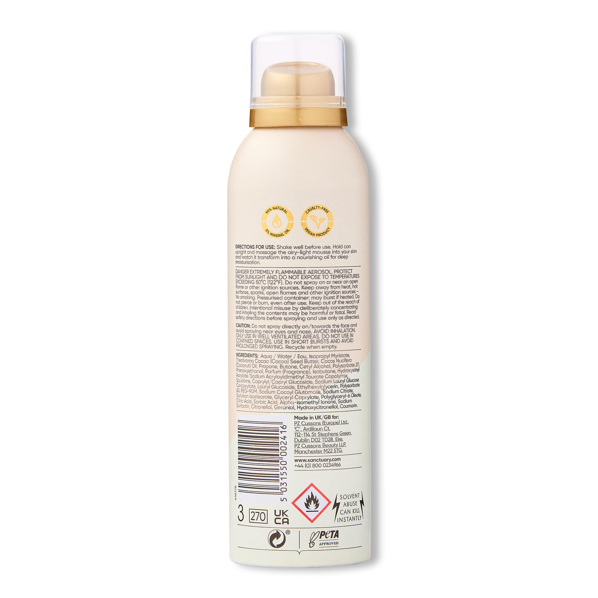 Sanctuary Spa Golden Sandalwood Mousse to Oil Moisturiser for 7 Day Moisture 9