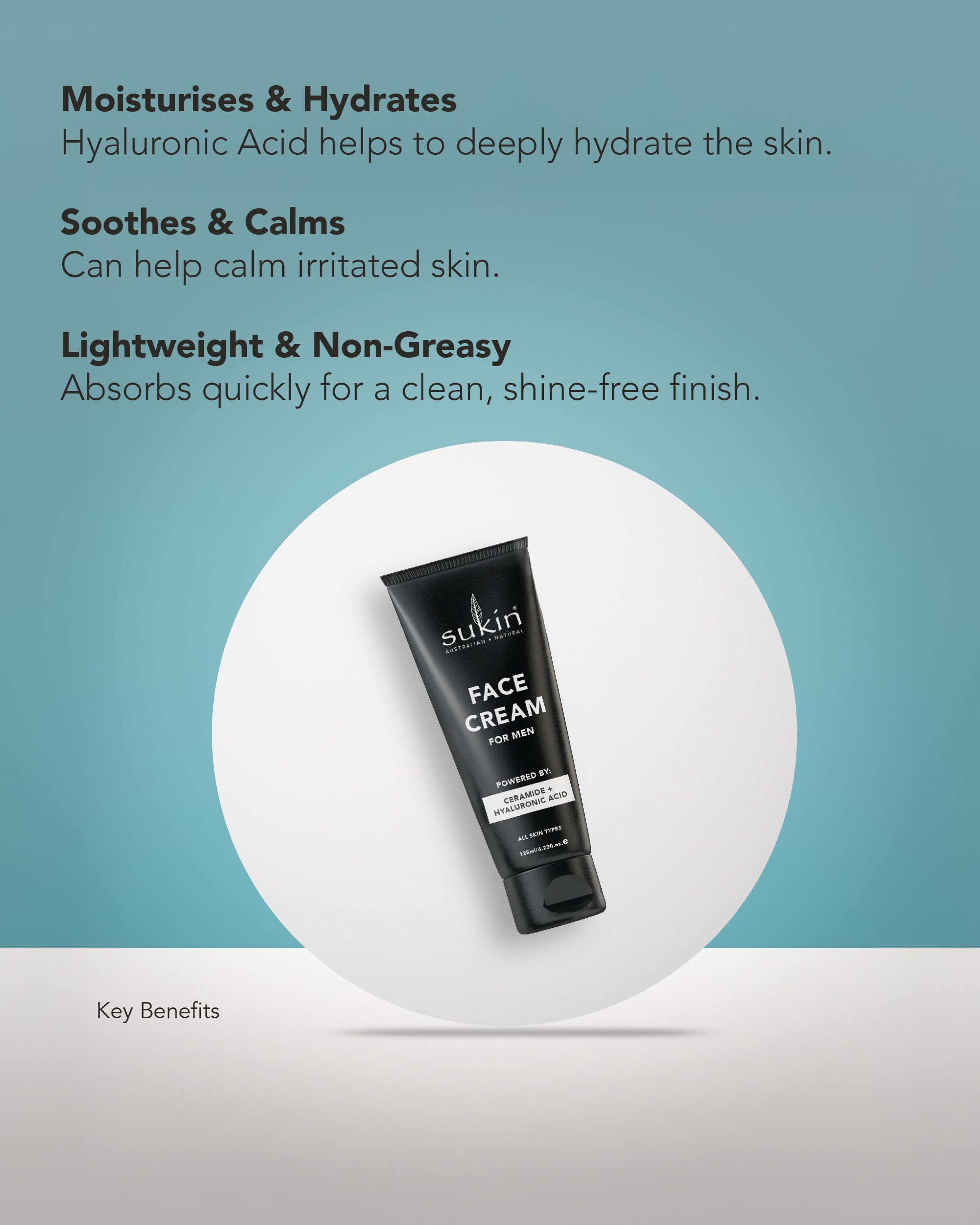 Sukin Men's Face Cream with Ceramides, Hyaluronic Acid, Coconut & Jojoba Oils 4