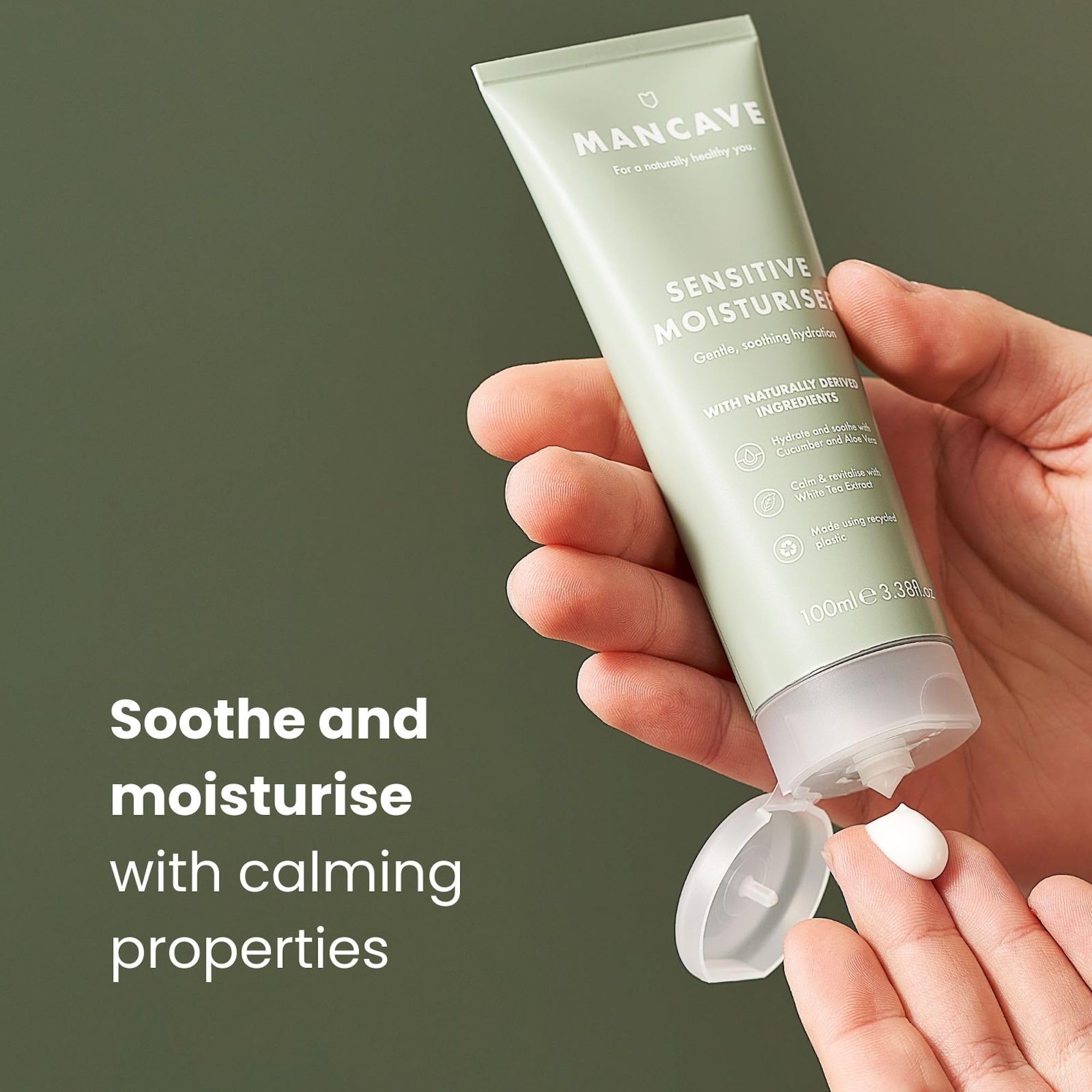 ManCave Sensitive Moisturiser for Men with Shea Butter and Aloe Vera, 100 ml 6