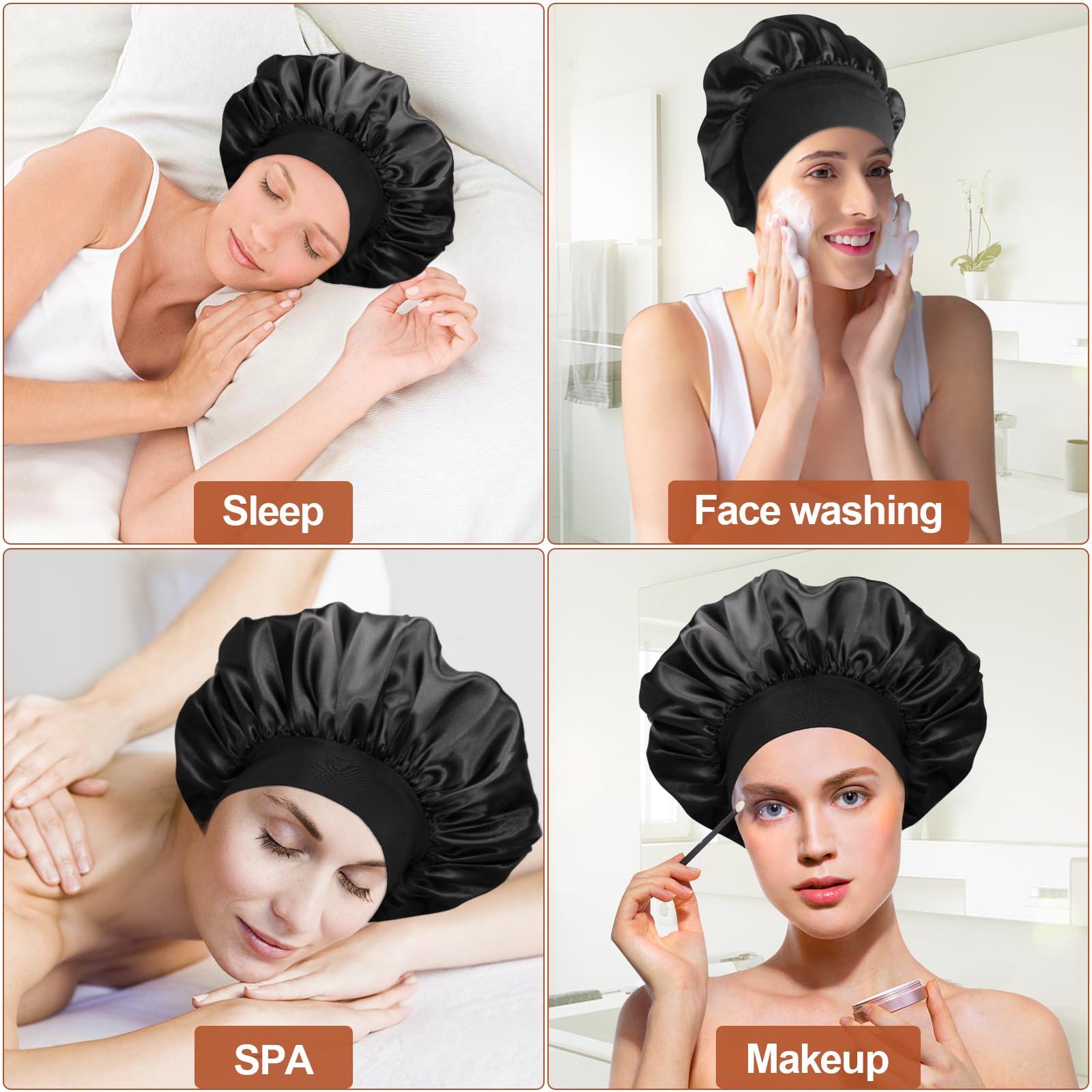 MOXYOY Silk and Satin Bonnet for Women: Soft Sleep Cap for Curly Hair 6