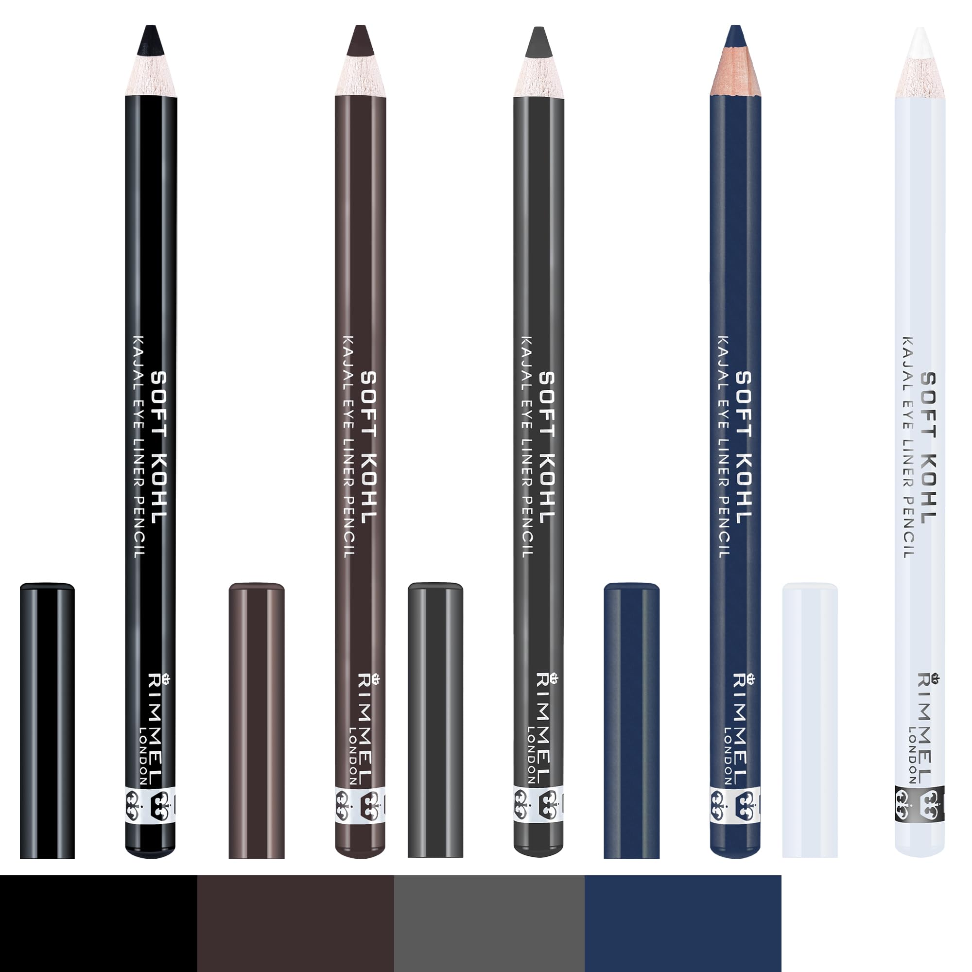 Rimmel Soft Kohl Kajal Professional Eyeliner Pencil, Denim Blue, 1.2g
