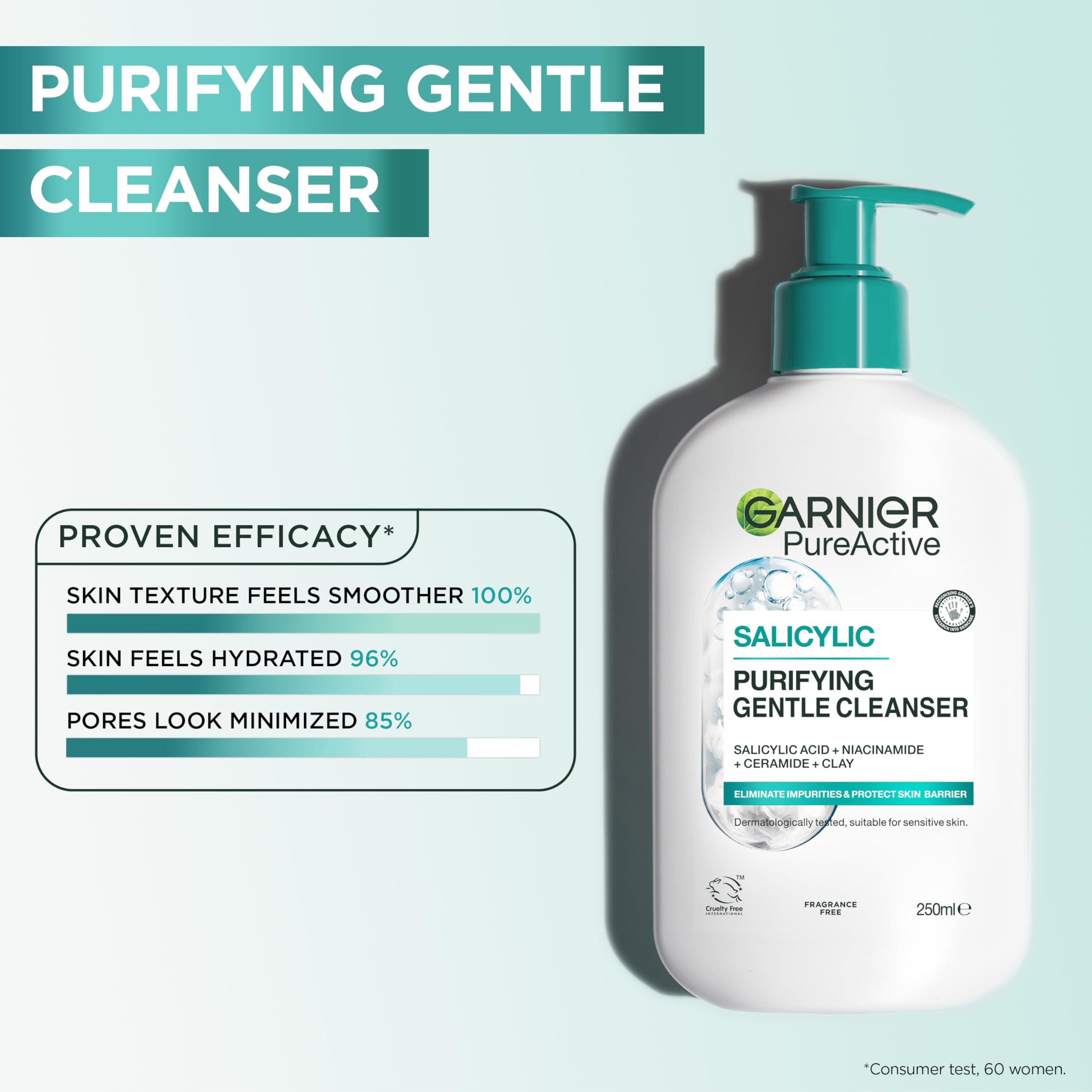Garnier Pure Active Salicylic Purifying Gentle Face Cleanser with Niacinamide and Clay 3