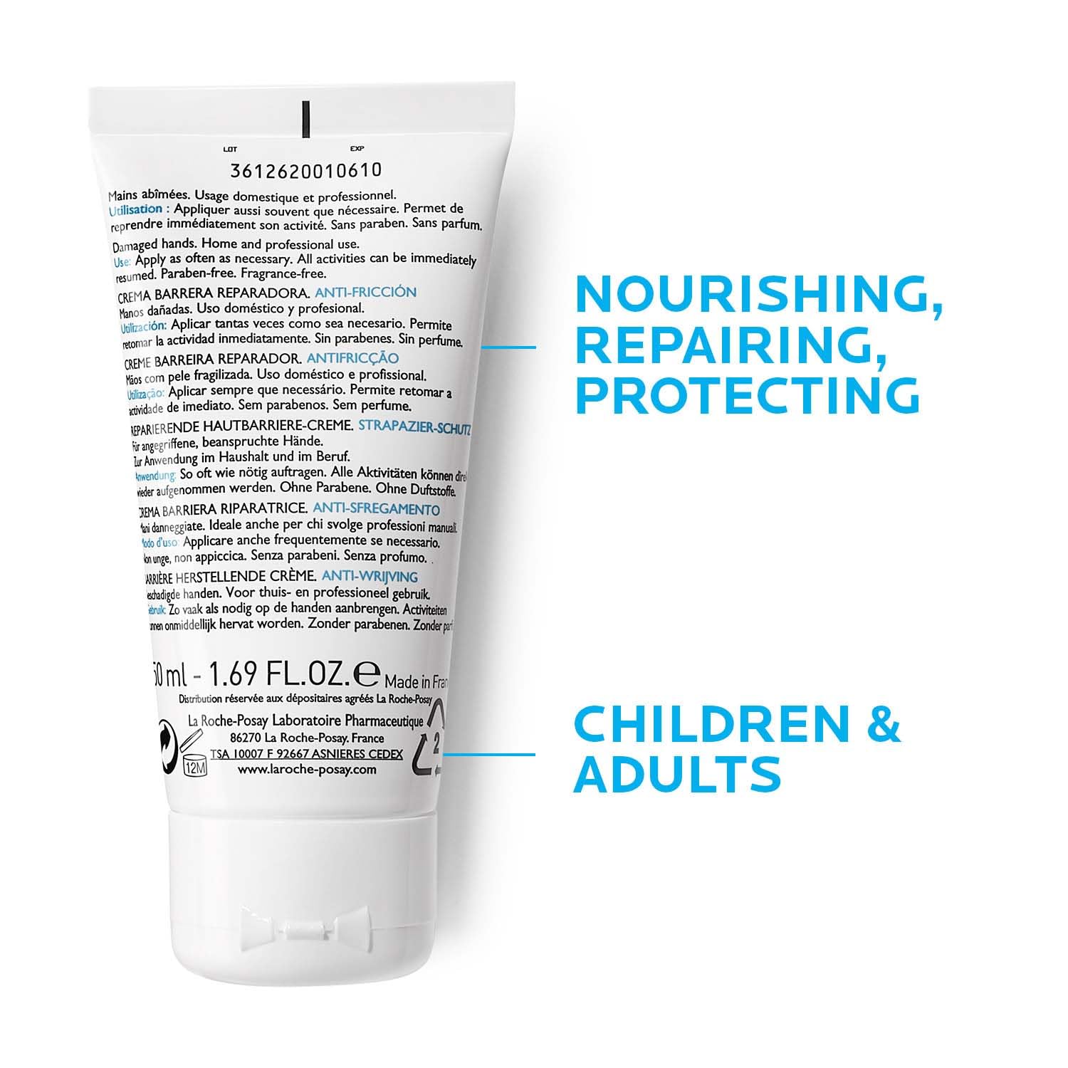 La Roche-Posay Cicaplast Hand Repair Cream for Damages and Over-Solicited Hands, 50ml