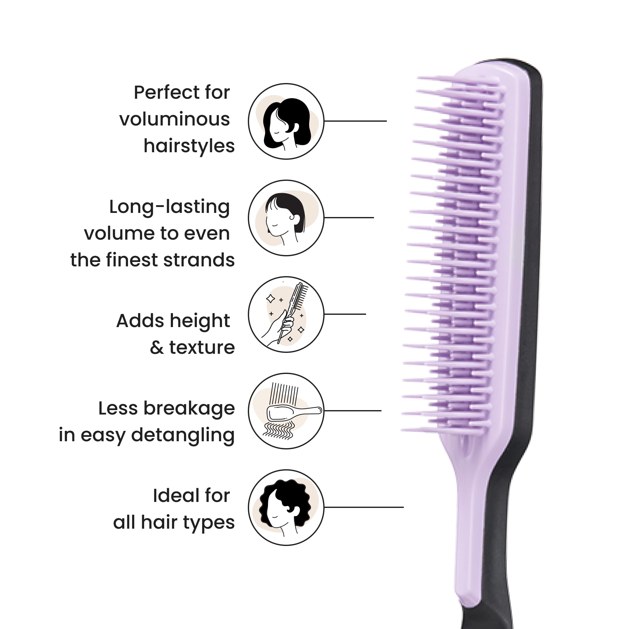 Tangle Teezer The Ultimate Volumizer Hairbrush for All Hair Types & Backcombing 4