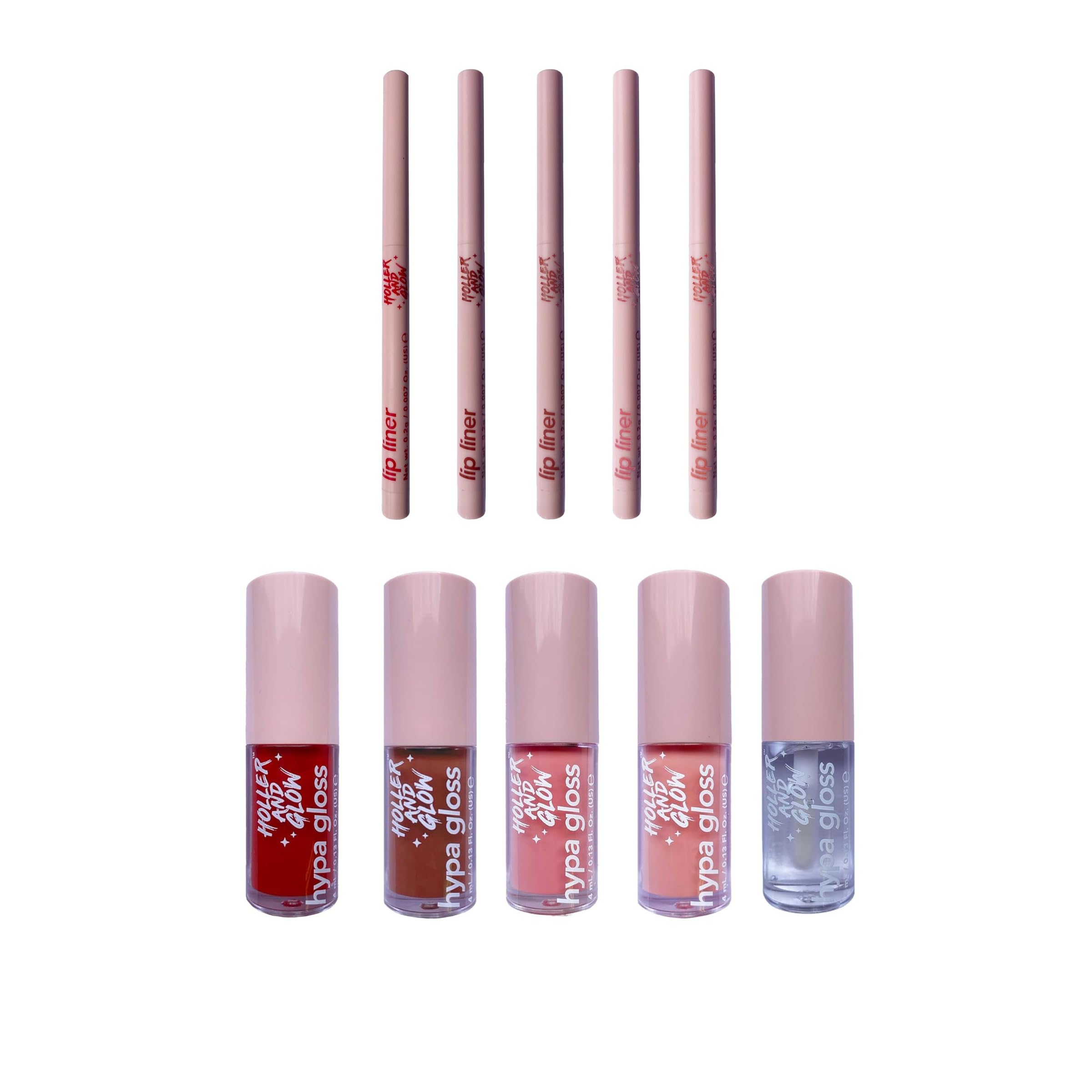 Holler And Glow Get Set Gloss Lip Liner and Lip Gloss Gift Set (10-Piece)
