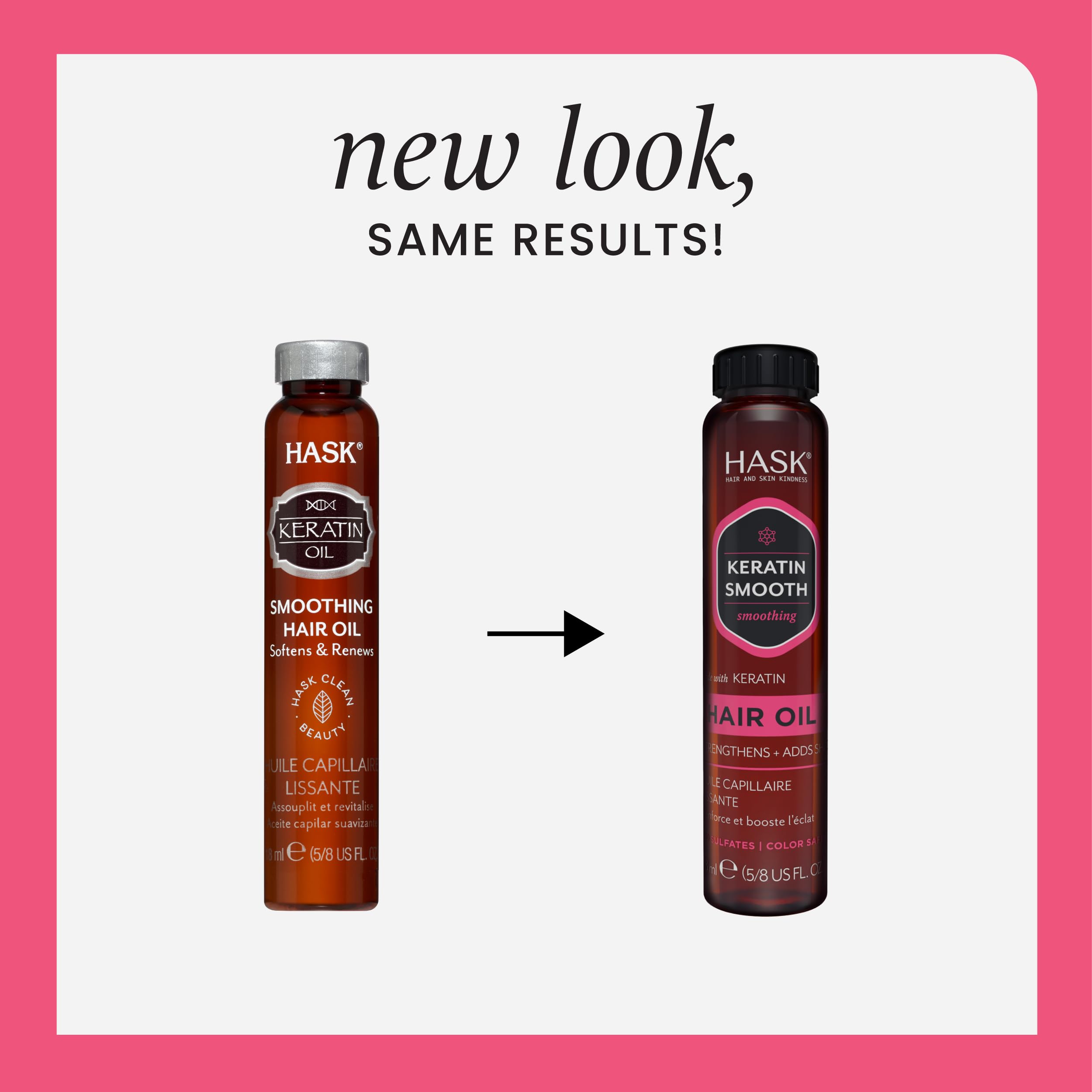 HASK Keratin Smoothing Shine Oil Vial for All Hair Types, Color Safe, Frizz Reduction 3