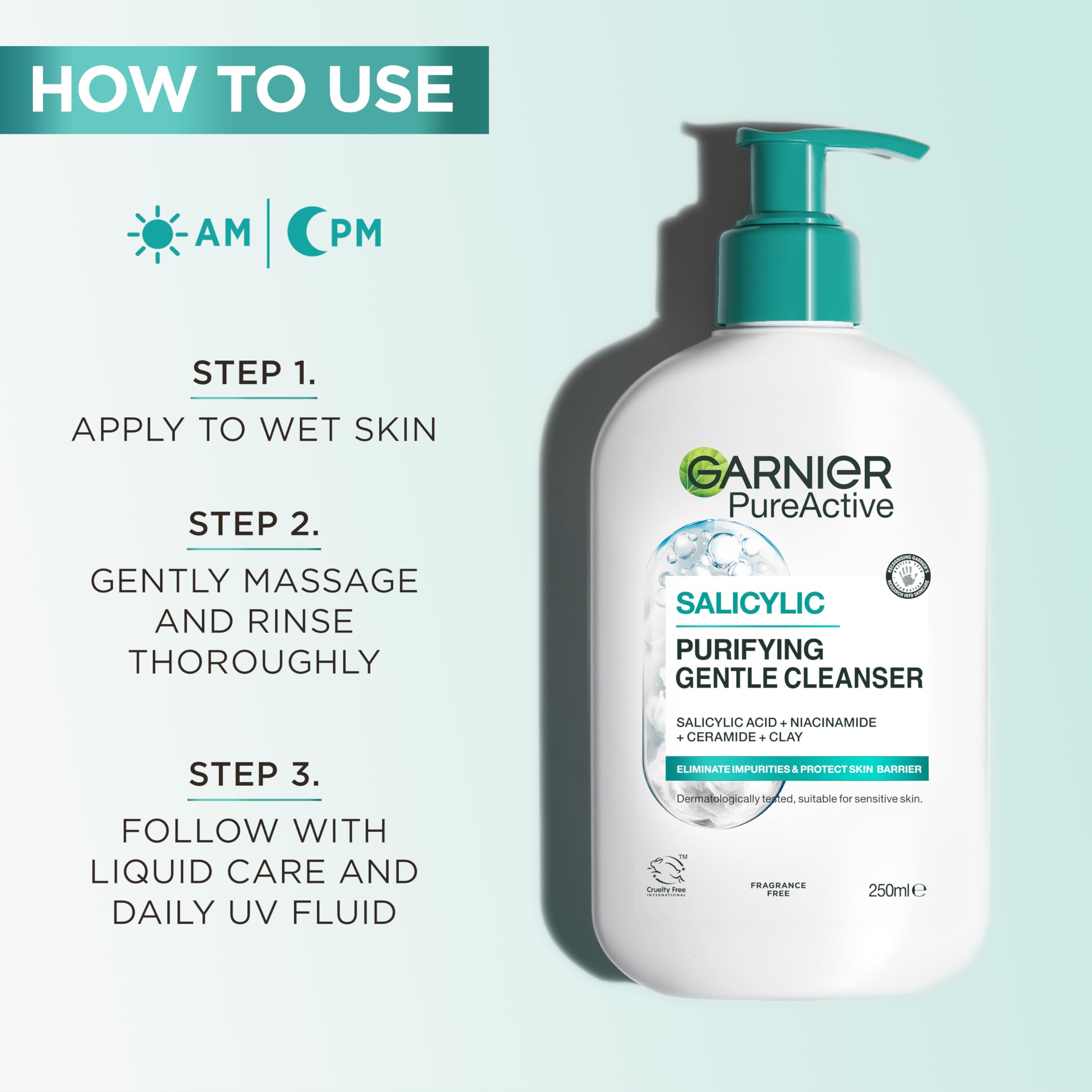 Garnier Pure Active Salicylic Purifying Gentle Face Cleanser with Niacinamide and Clay 5