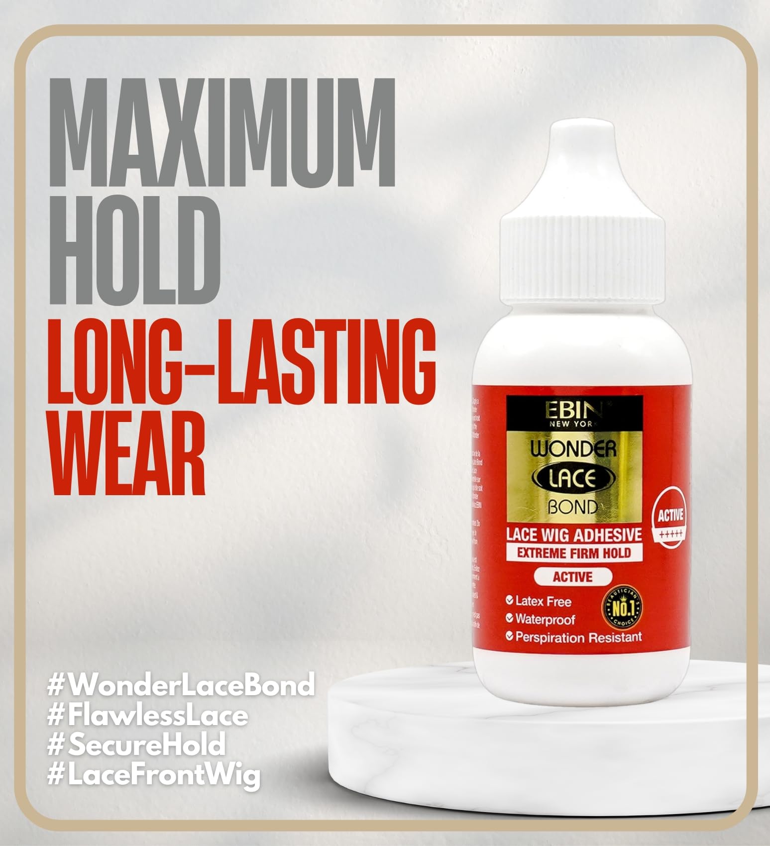 EBIN NEW YORK Wonder Lace Bond Extreme Firm Hold Wig Adhesive - Waterproof, Latex-Free, 1.18oz 7