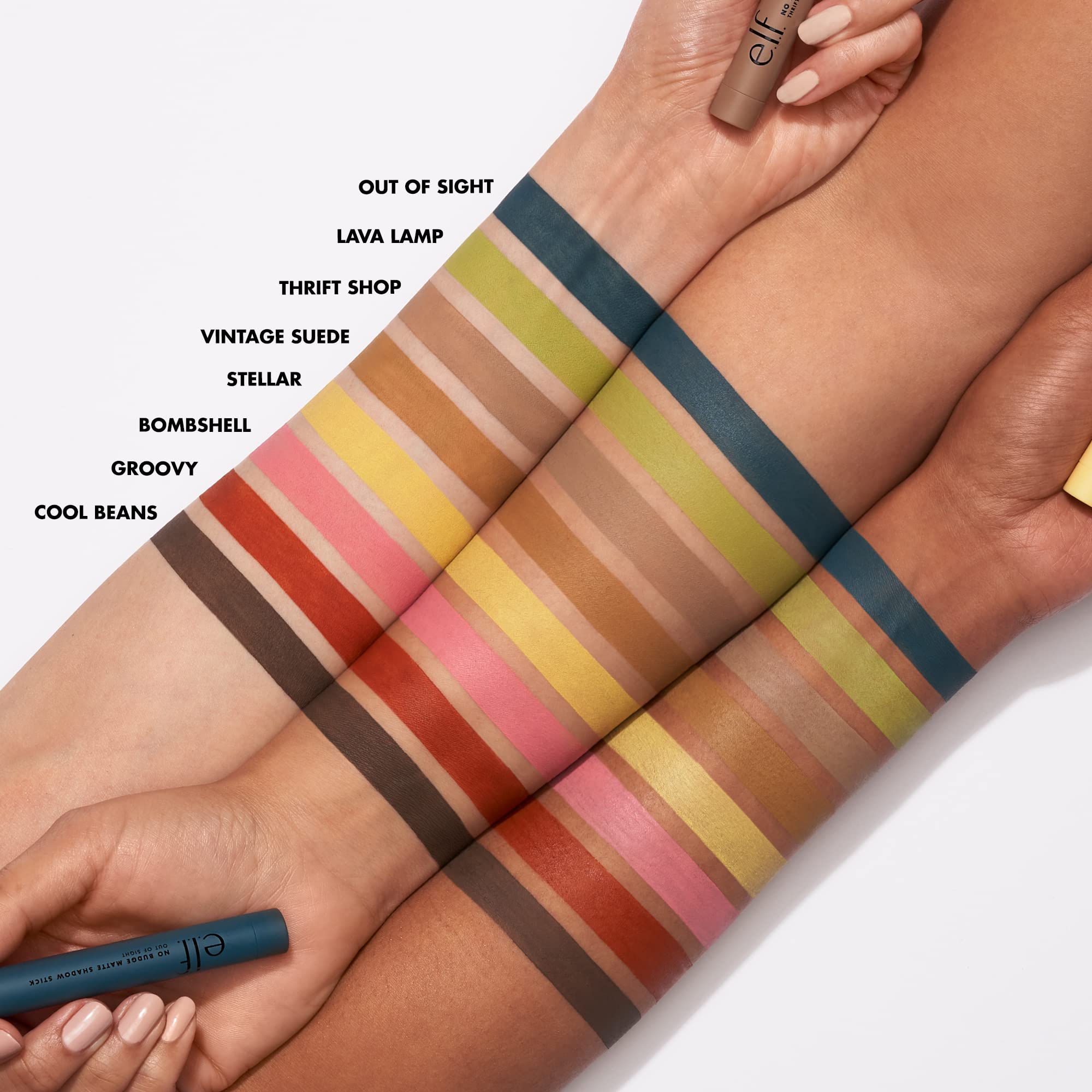 e.l.f. Cosmetics No Budge Matte Eyeshadow Stick - Long-Wear Cream Shadow in Cool Beans 5