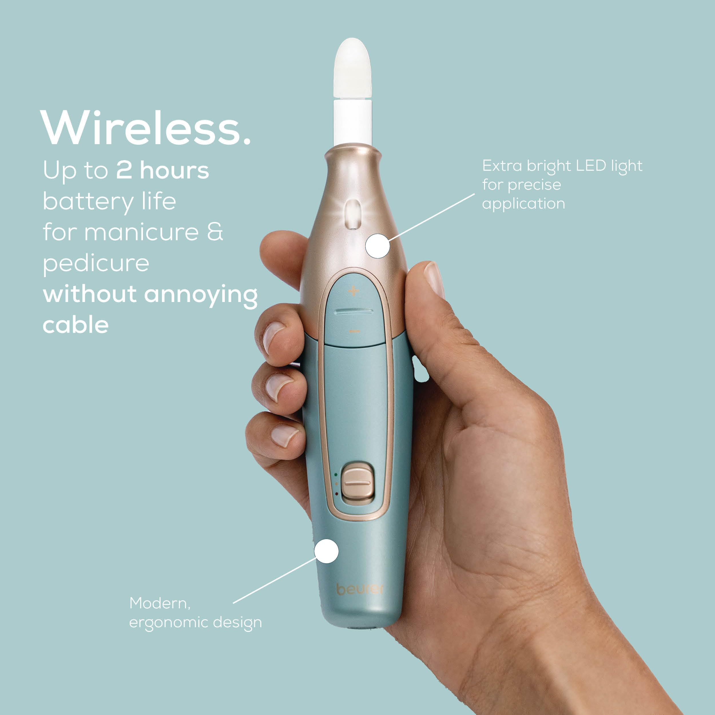 Beurer MP84UK Cordless Rechargeable Manicure and Pedicure Set with 10 Attachments