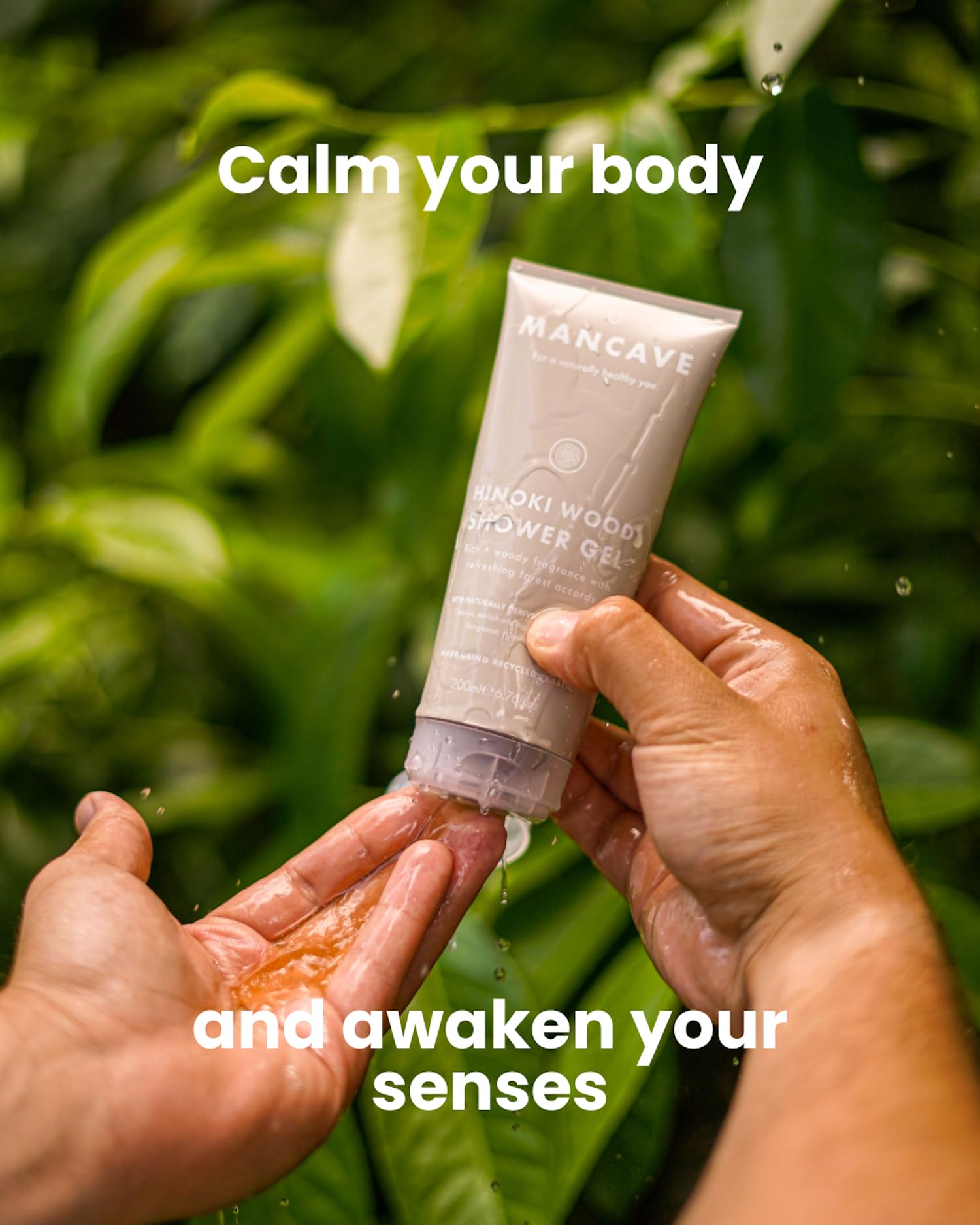 ManCave Hinoki Wood Shower Gel for Men with Natural Woody Aroma