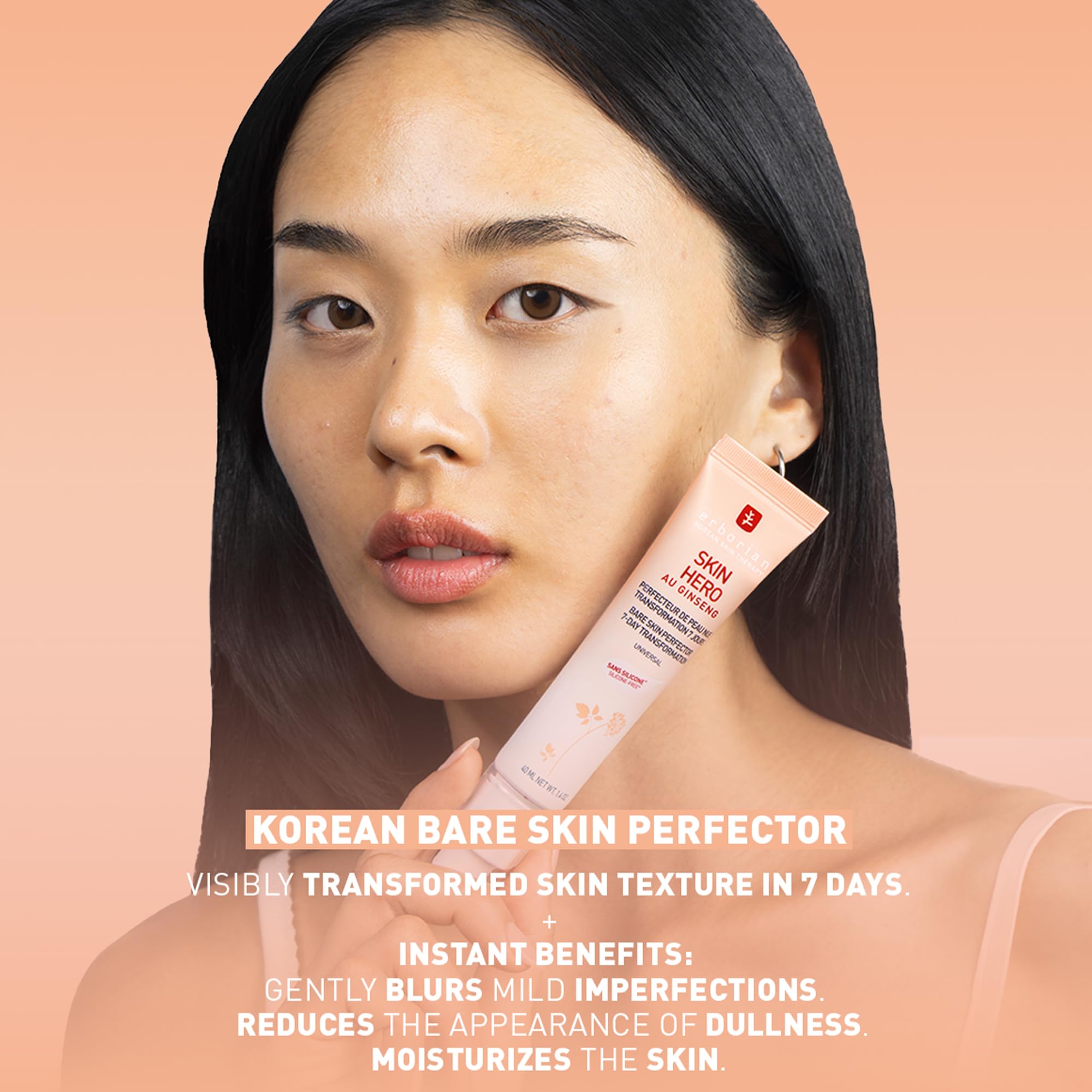 Erborian Skin Hero Face Care with White Ginseng - Untinted Bare Skin Perf