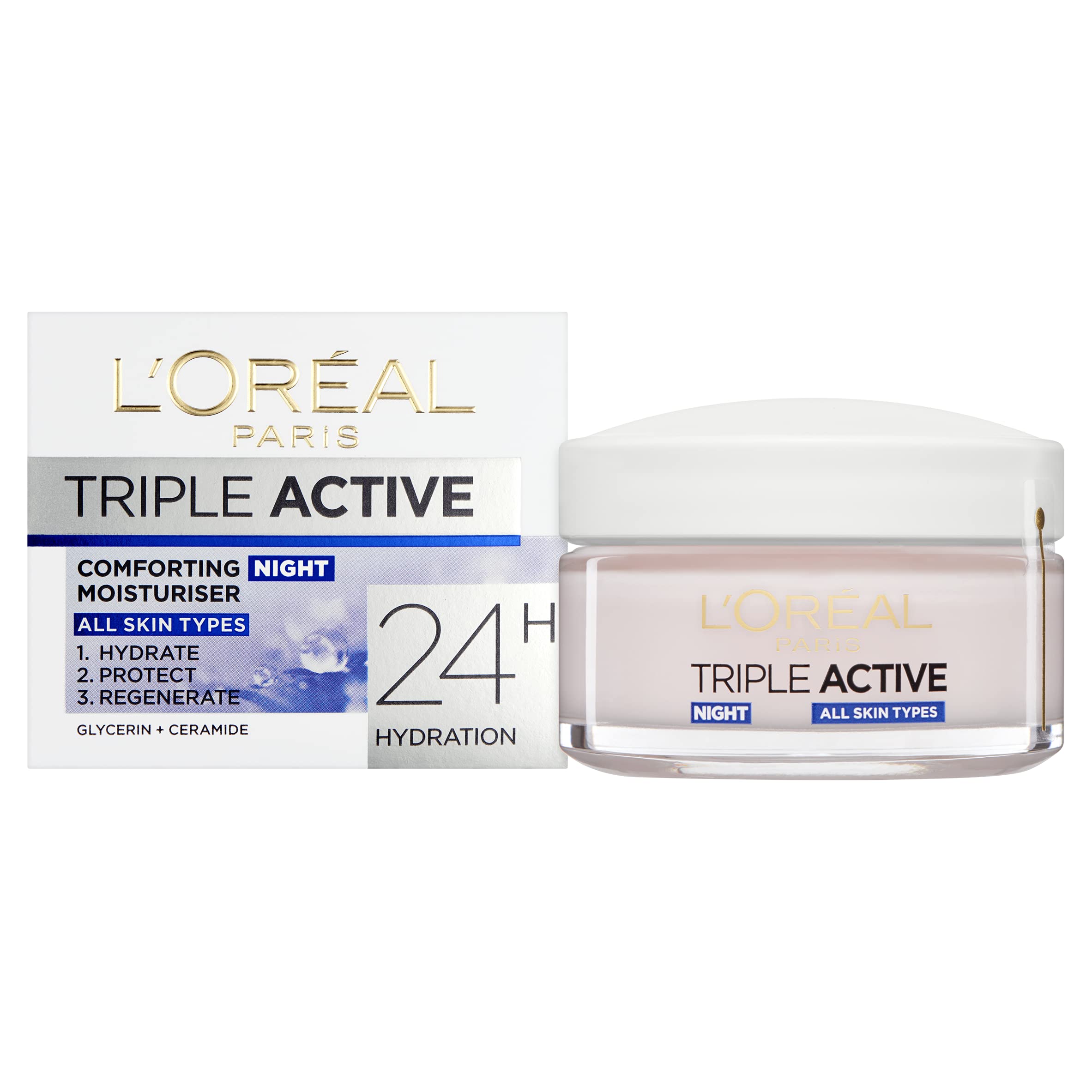 L'Oreal Paris Triple Active Night Cream for Long-Lasting Hydration 50 ml 2