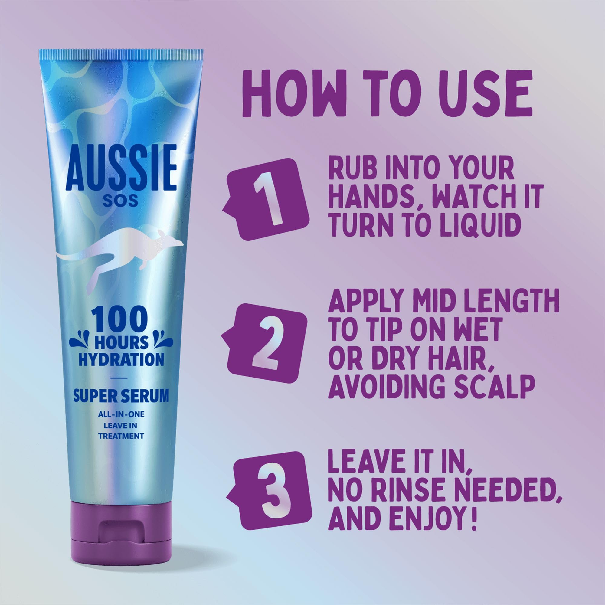 Aussie SOS Super Serum Leave-In Conditioner for Dry, Damaged Hair - 100 Hours Hydration 8