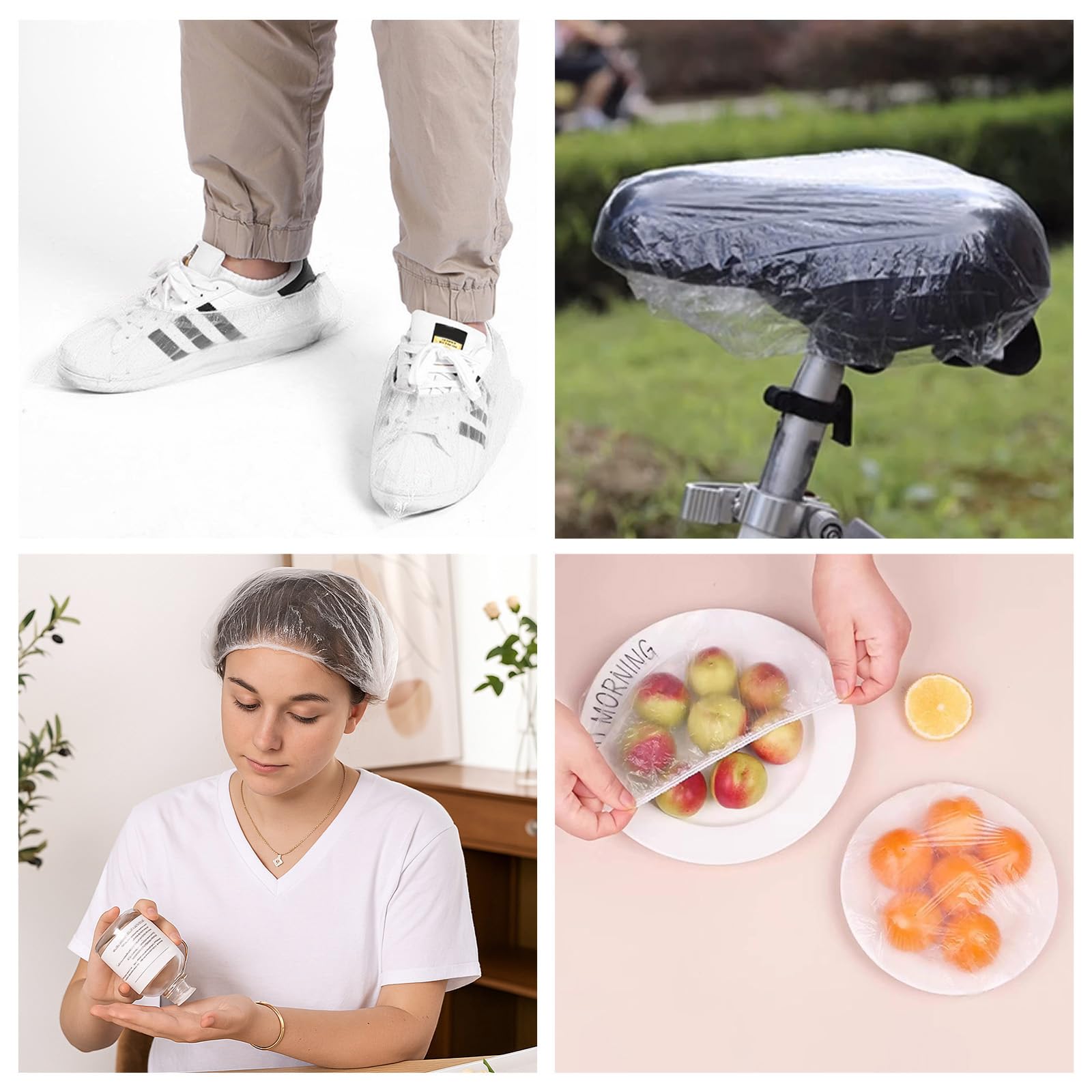 Admygo 100 Pcs Disposable Waterproof Shower Caps for Thick Hair & Travel 3