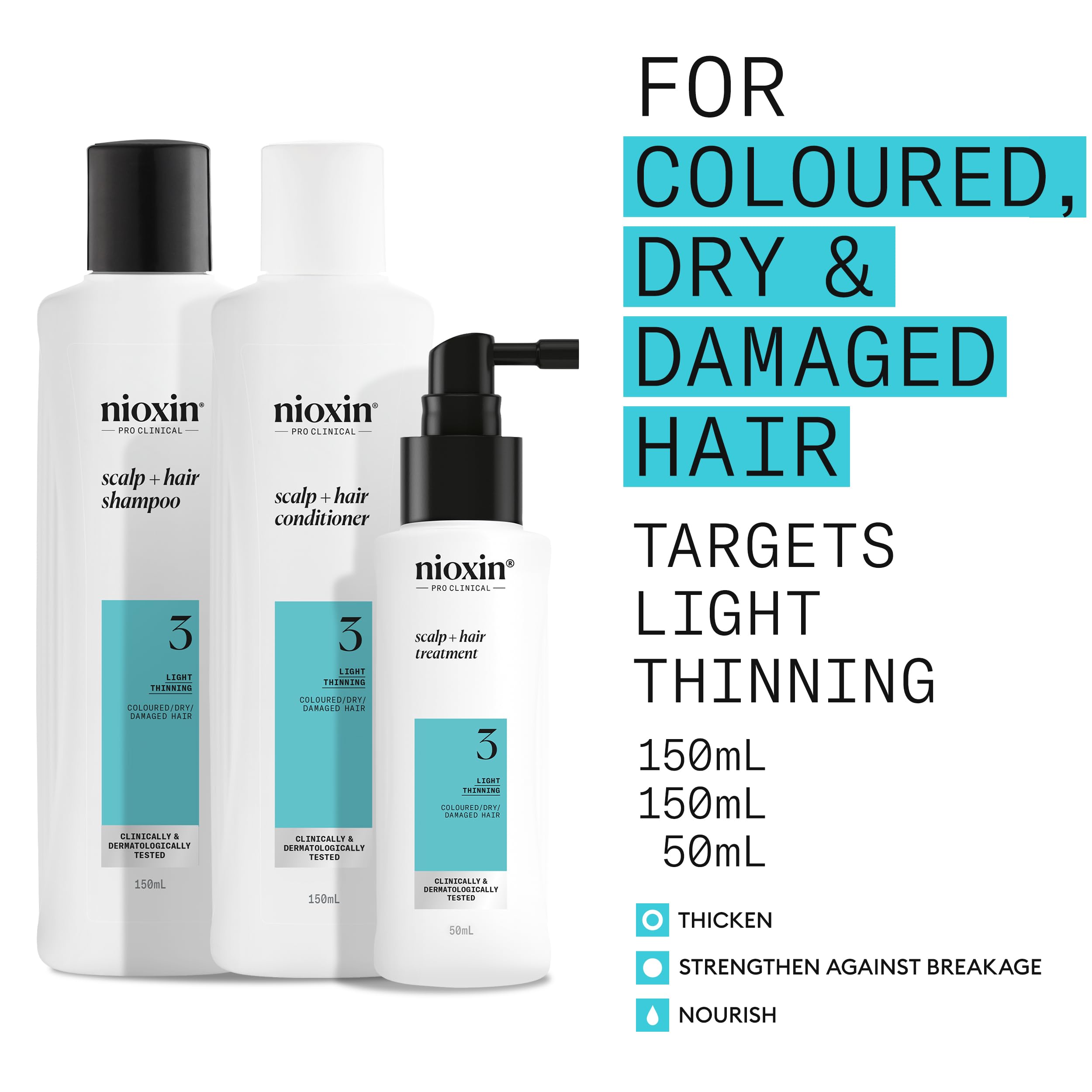 NIOXIN Scalp + Hair Thickening System 3 Kit for Coloured or Dry Damaged Hair 3