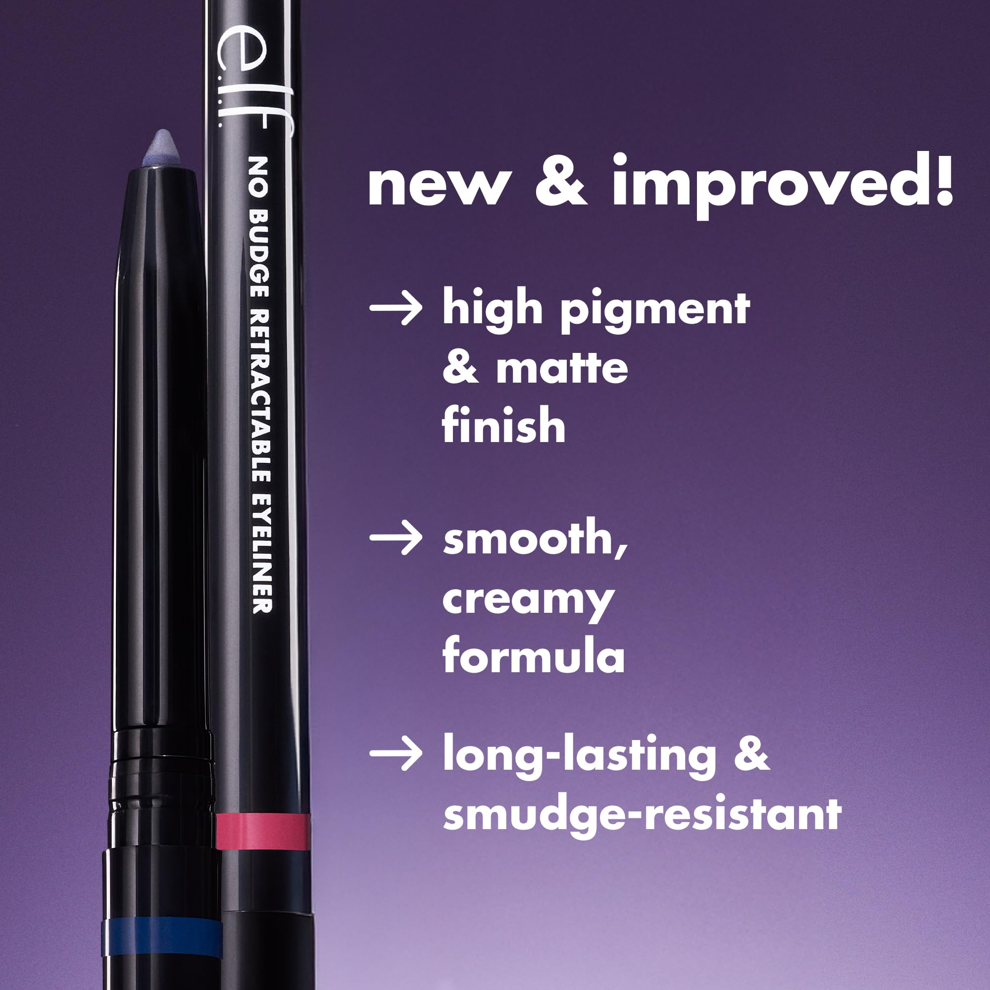 elf No Budge Retractable Eyeliner, cremig, hochpigmentiert &amp; wasserfest, für ausdrucksstarke &amp; definierte Linien, vegan &amp; tierversuchsfrei, Rubinrot 3
