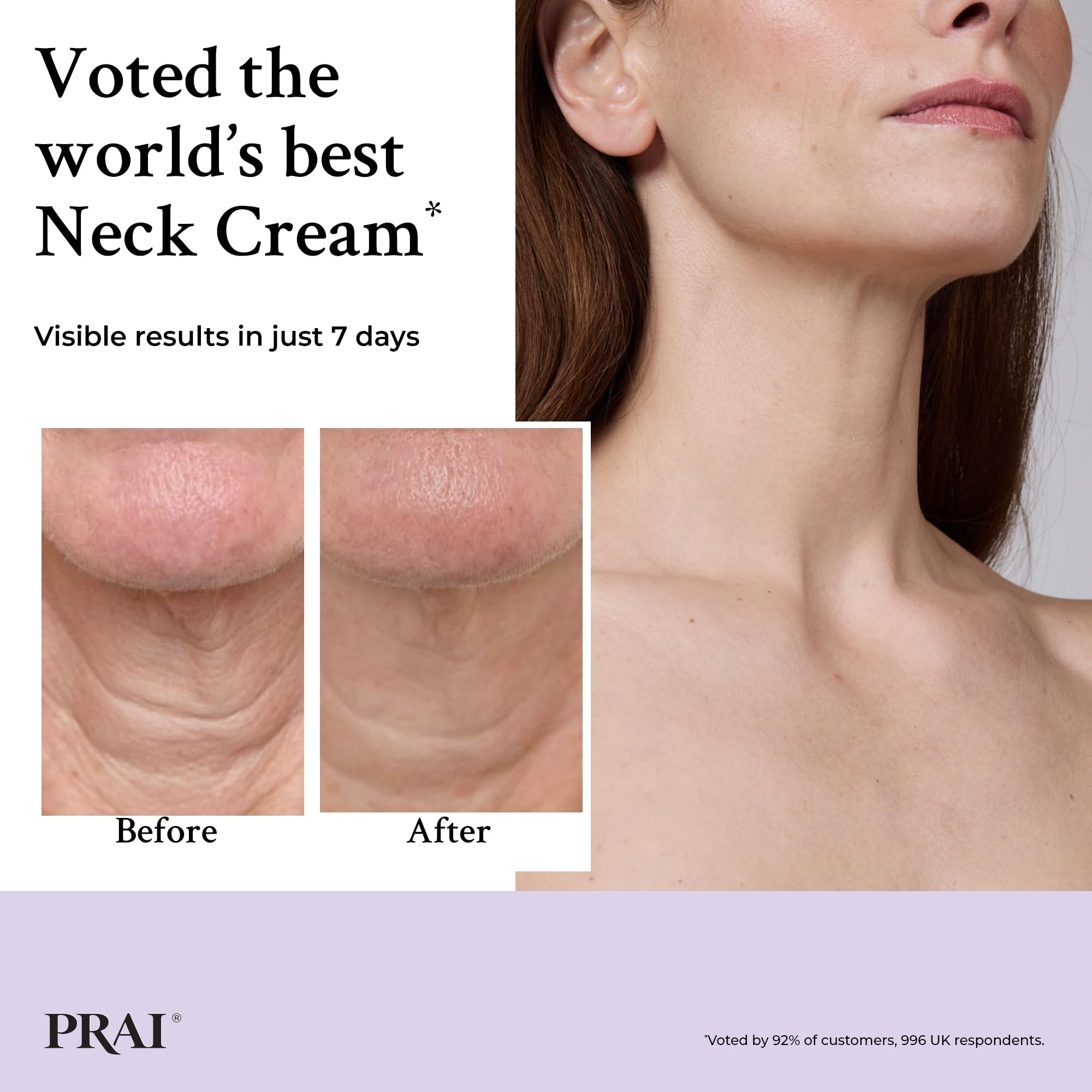PRAI Ageless Hals- und Dekolletécreme 50 ml – Anti-Aging- und kollagenfördernde Hautpflegecreme – Strafft und festigt die Haut, reduziert Falten – Luxuriöse Halspflege mit Hyaluronsäure – Sichtbare Ergebnisse in 7 Tagen 5