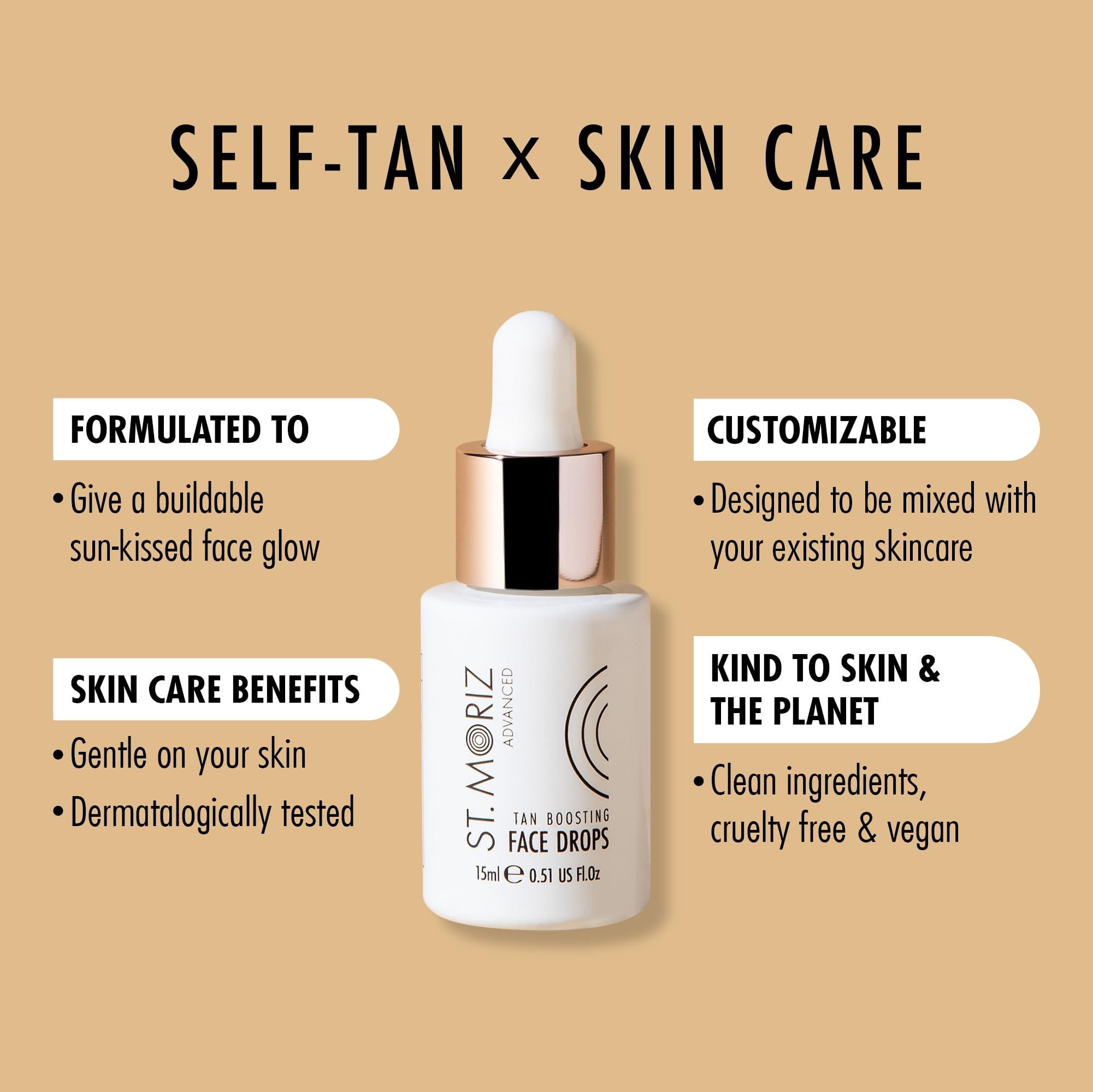 St. Moriz Advanced Face Tanning Drops | Für eine individuelle, sanfte Bräune und einen sonnengeküssten Teint: Bräunungstropfen für die Hautpflege | Mit feuchtigkeitsspendender Aloe Vera | Dermatologisch getestet | Vegan &amp; Tierversuchsfrei | 15 ml