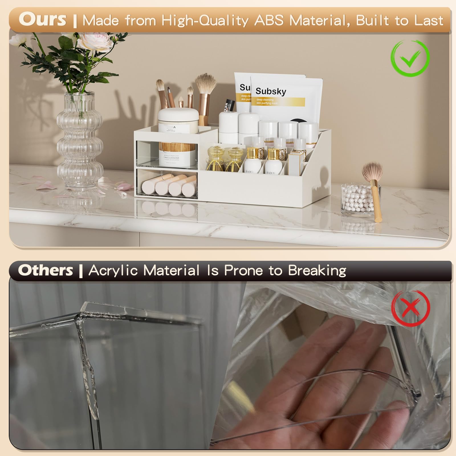 Subsky Makeup and Cosmetic Storage Organizer with Drawers for Dressing Table 3