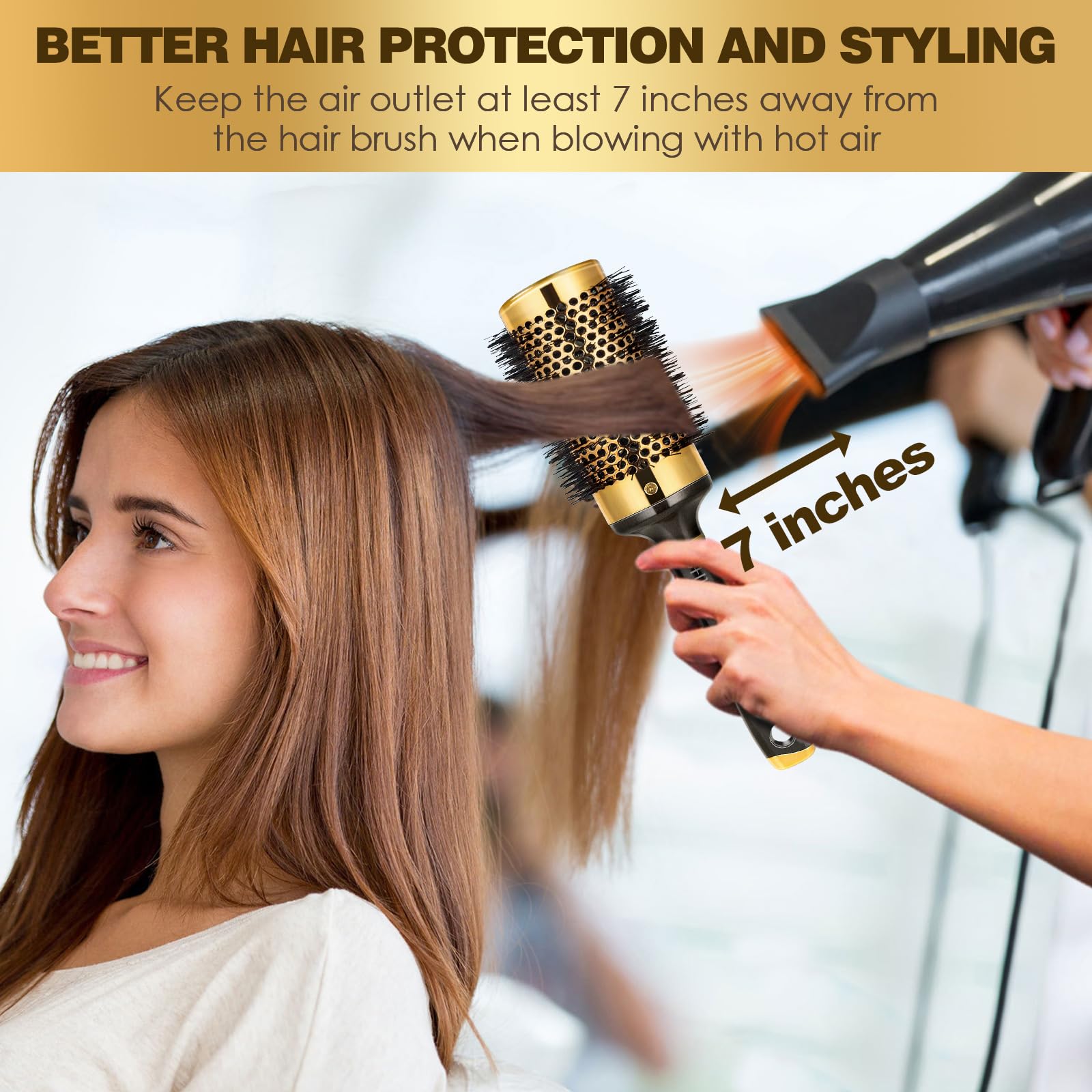SHINLEA 53MM Round Hair Brush for Blow Drying, Volumizing, and Creating Big Waves 7