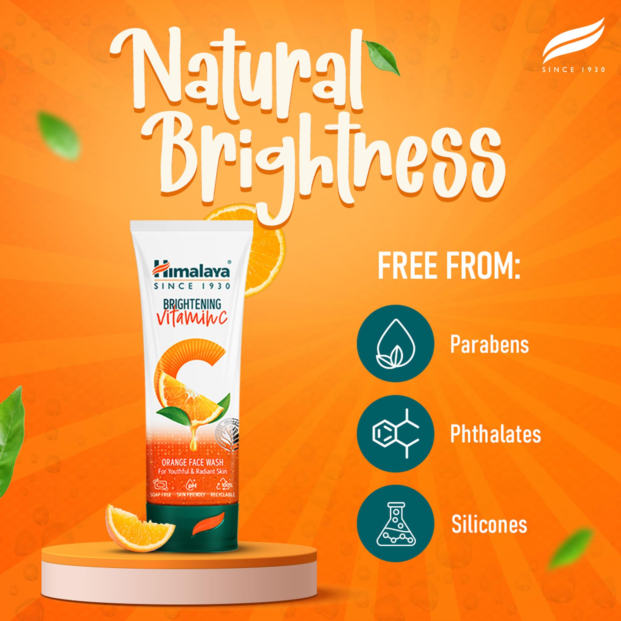 Himalaya Brightening Vitamin C Orange Face Wash Cleanser for Dull Skin 100ml 6
