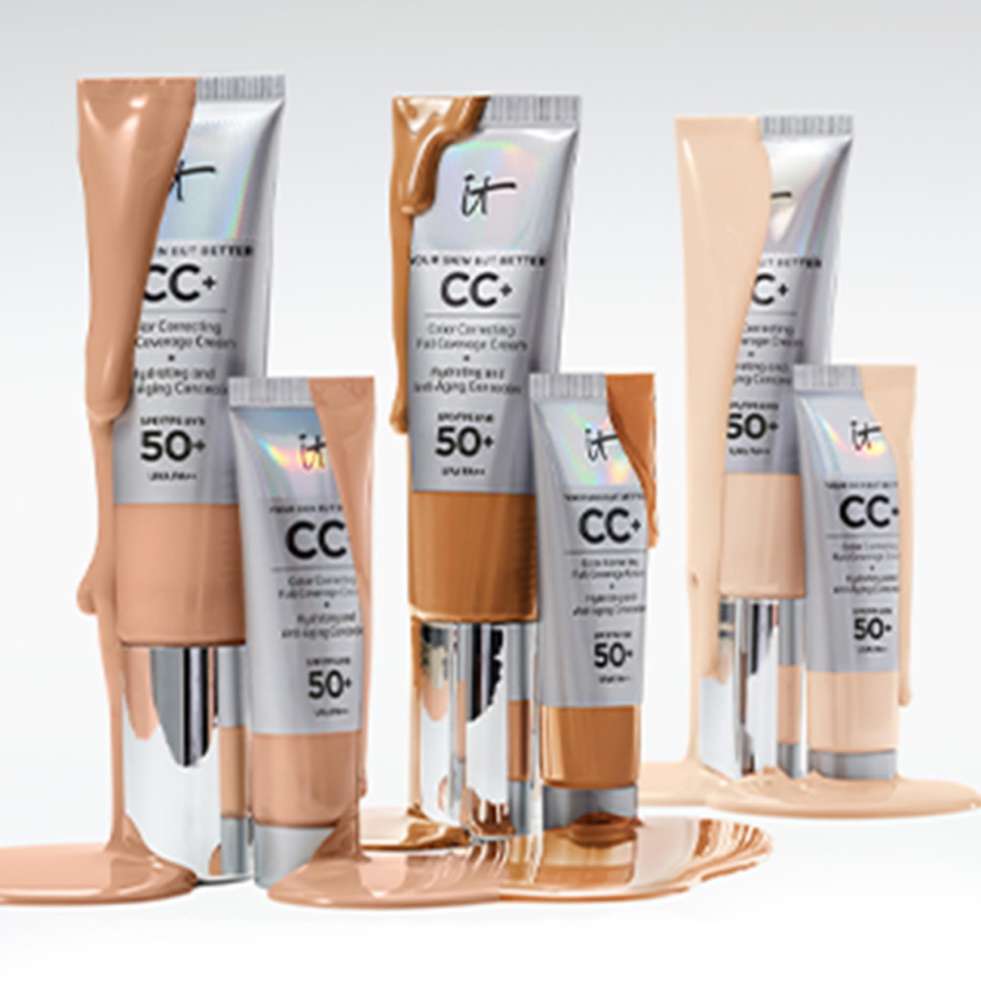 IT Cosmetics CC+ Cream SPF 50+ Travel Size - Medium | Full-Coverage Foundation & Hydrating Skincare 9
