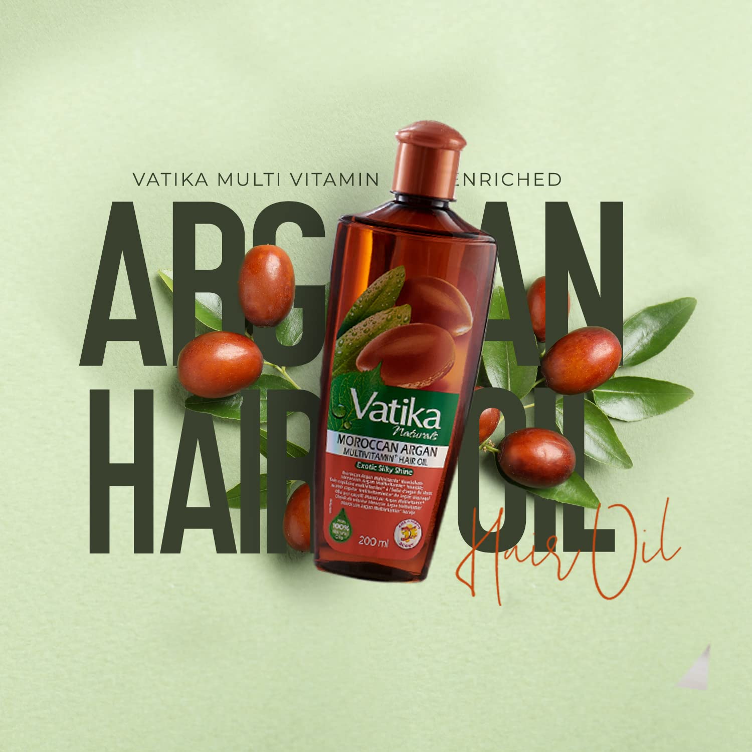 Dabur Vatika Naturals Enriched Hair Oil with Exotic Moroccan Argan Oil, 200 ml 3