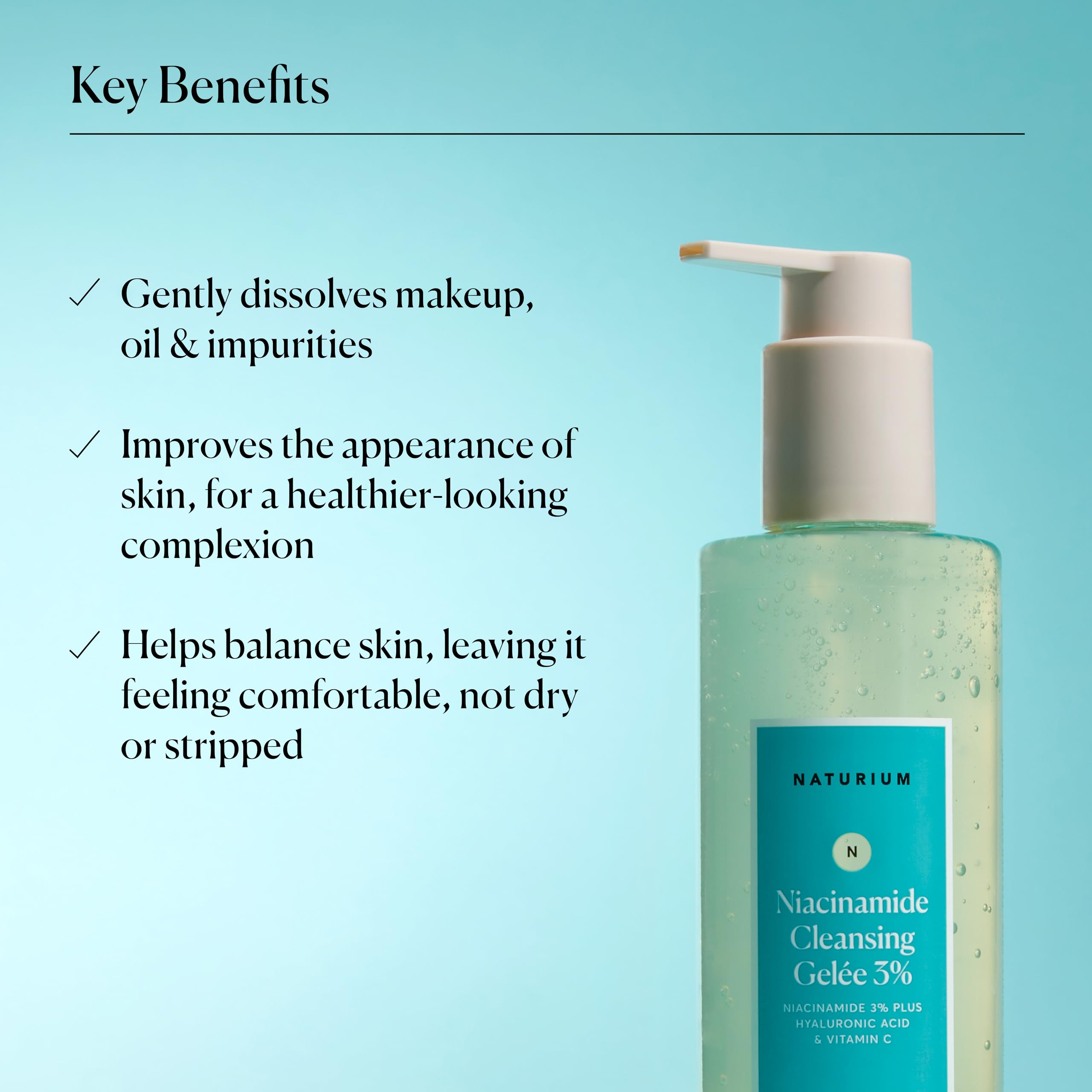 Naturium Niacinamide Cleansing Gelée 3% with Hyaluronic Acid & Vitamin C 5