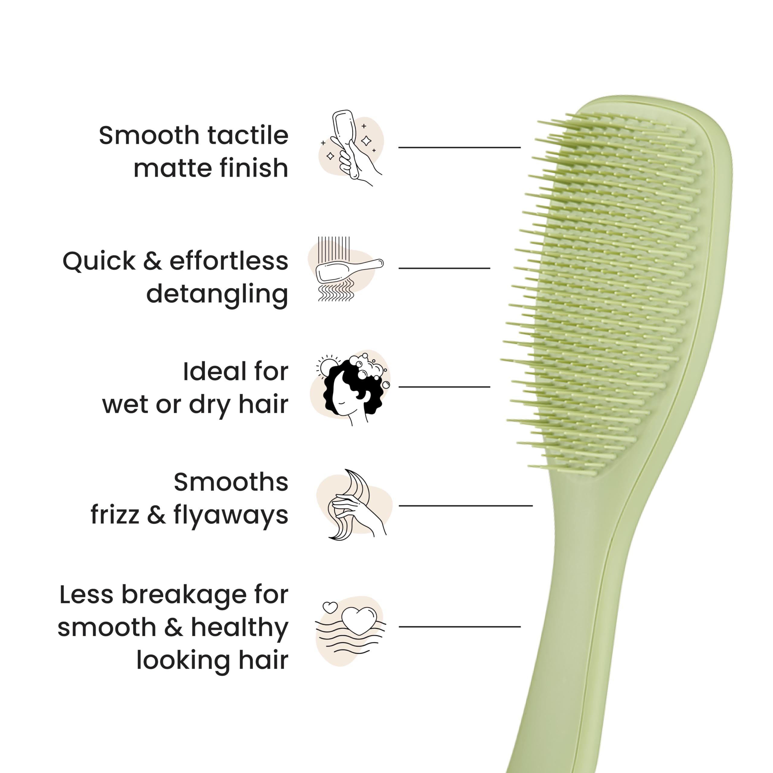 Tangle Teezer Ultimate Detangler Hairbrush - Wet/Dry Detangling for All Hair Types, Olive Green Matte 4