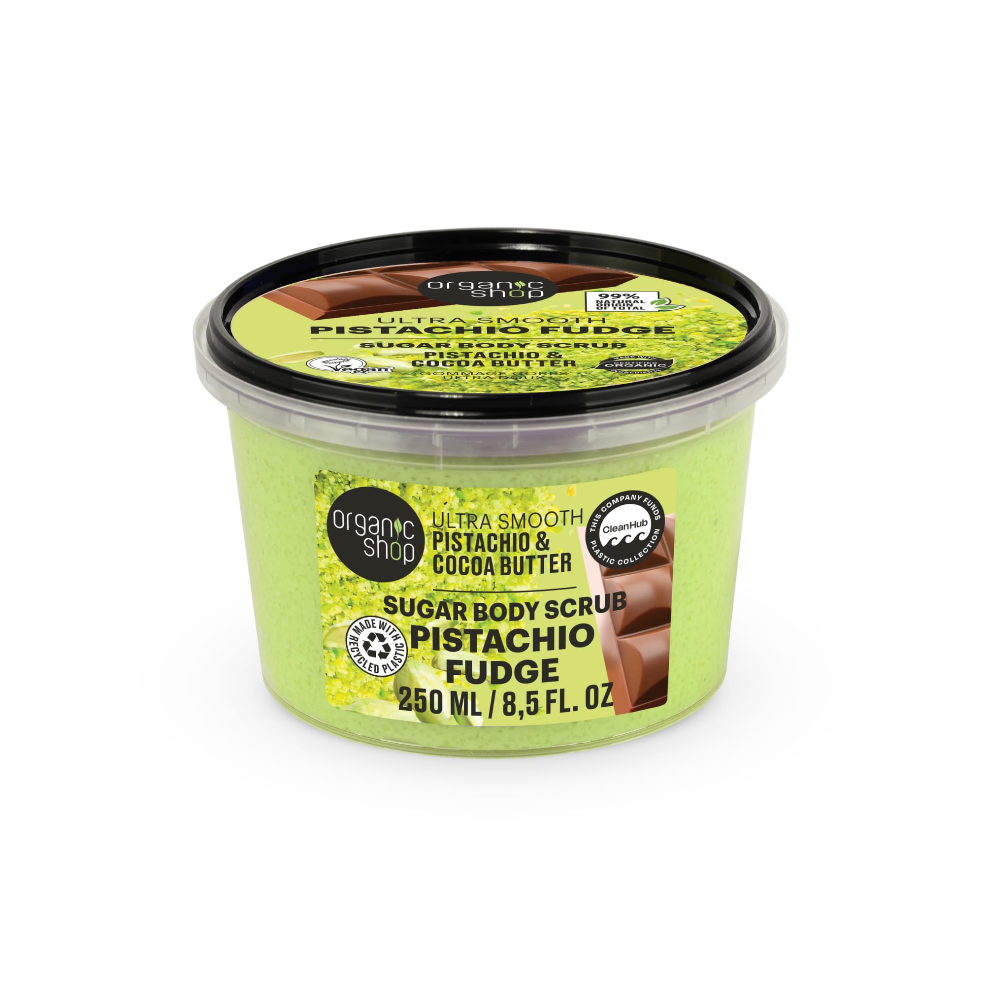 Organic Shop Ultra Smooth Pistachio Fudge Body Scrub with Organic Pistachio Oil & Cocoa Butter