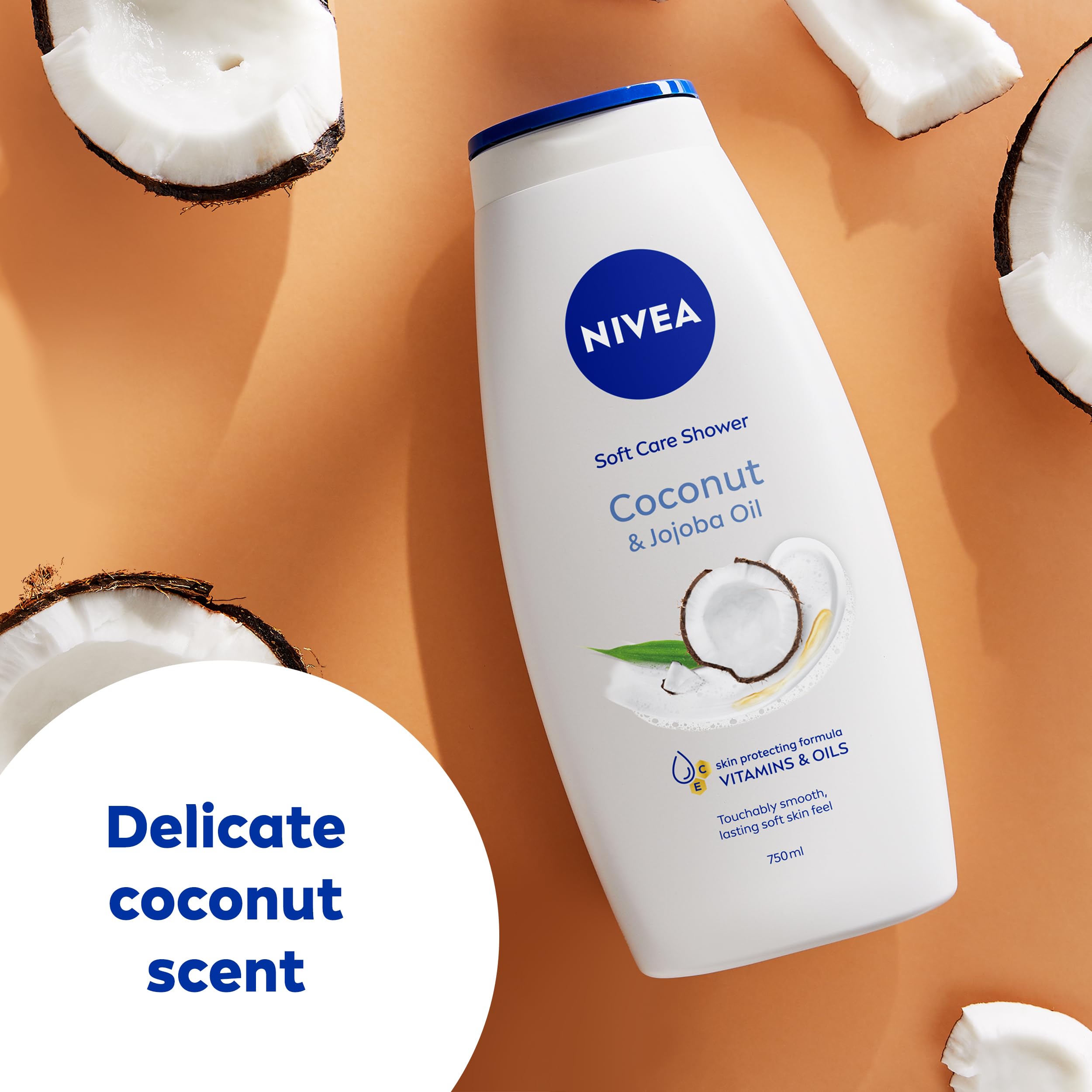 NIVEA Coconut & Jojoba Oil Shower Cream, 750ml - Moisturising Body Wash for Smooth Skin 3