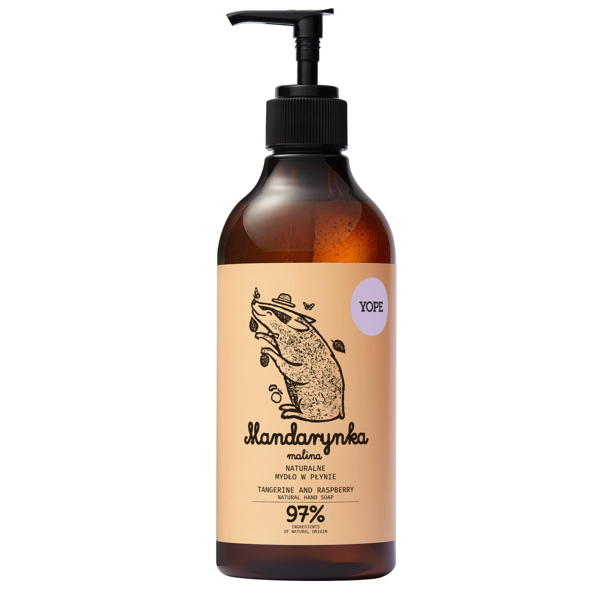 YOPE Natural Hand Wash with Tangerine & Raspberry Extracts, 500 ml 1
