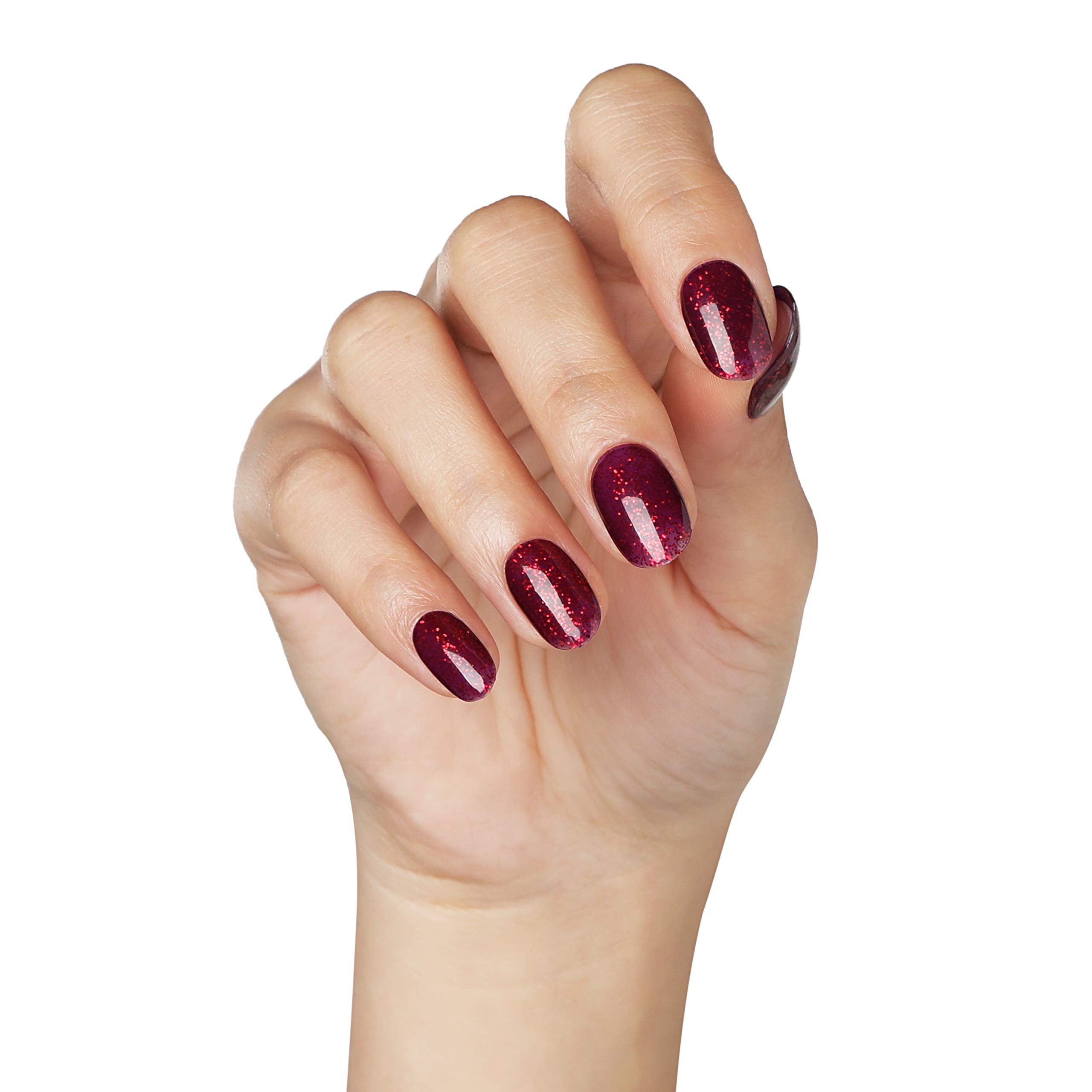 BLUESKY Gel Nail Polish, Ruby Ritz 80545, Red Glitter, 10 ml, Long Lasting & Chip Resistant 6