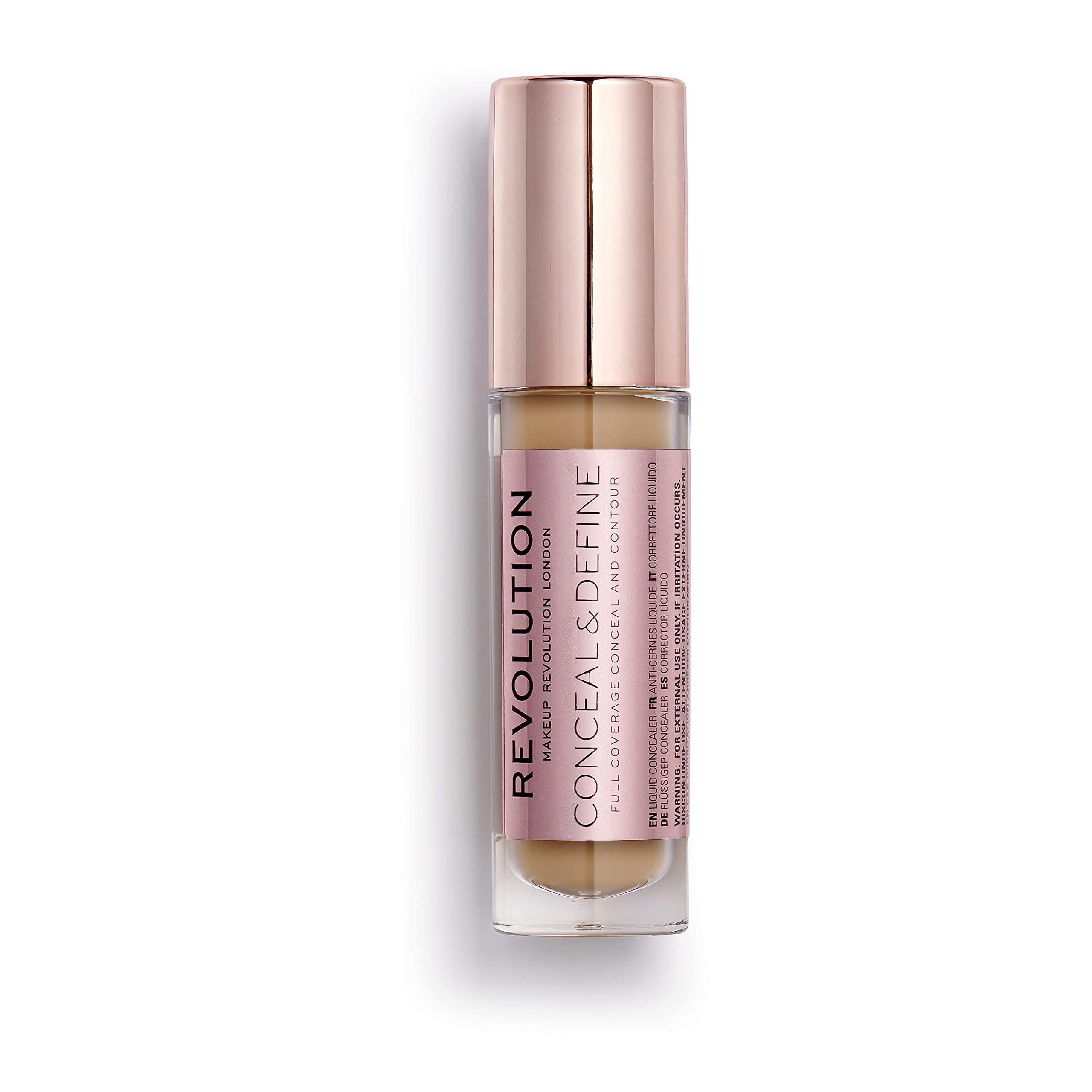 Makeup Revolution Conceal & Define Concealer, Full Coverage, Matte Finish, Shade C12, 4g