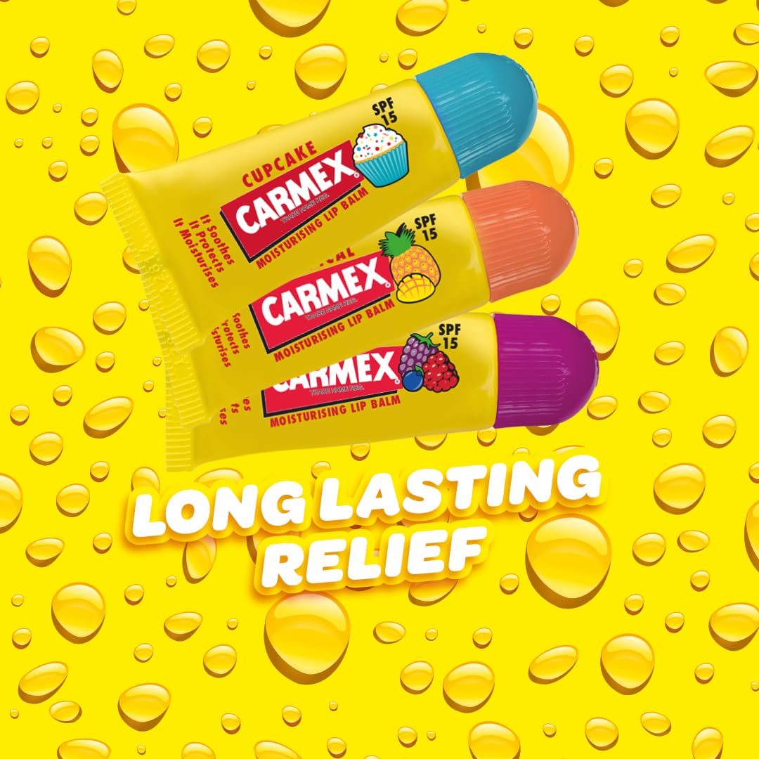 Carmex Minis Scented Lip Balms SPF 15, 3-Pack (Cherry, Strawberry, Pineapple Mint) 7