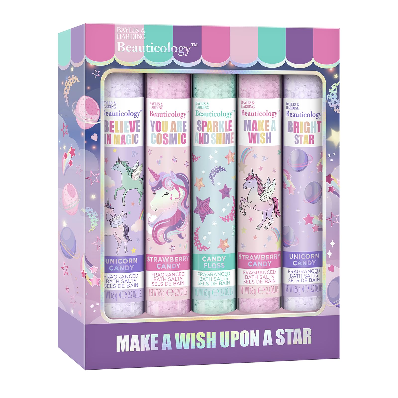 Baylis & Harding Beauticology Cosmic Sprinkled with Love Vegan Bath Salts Gift Set 8