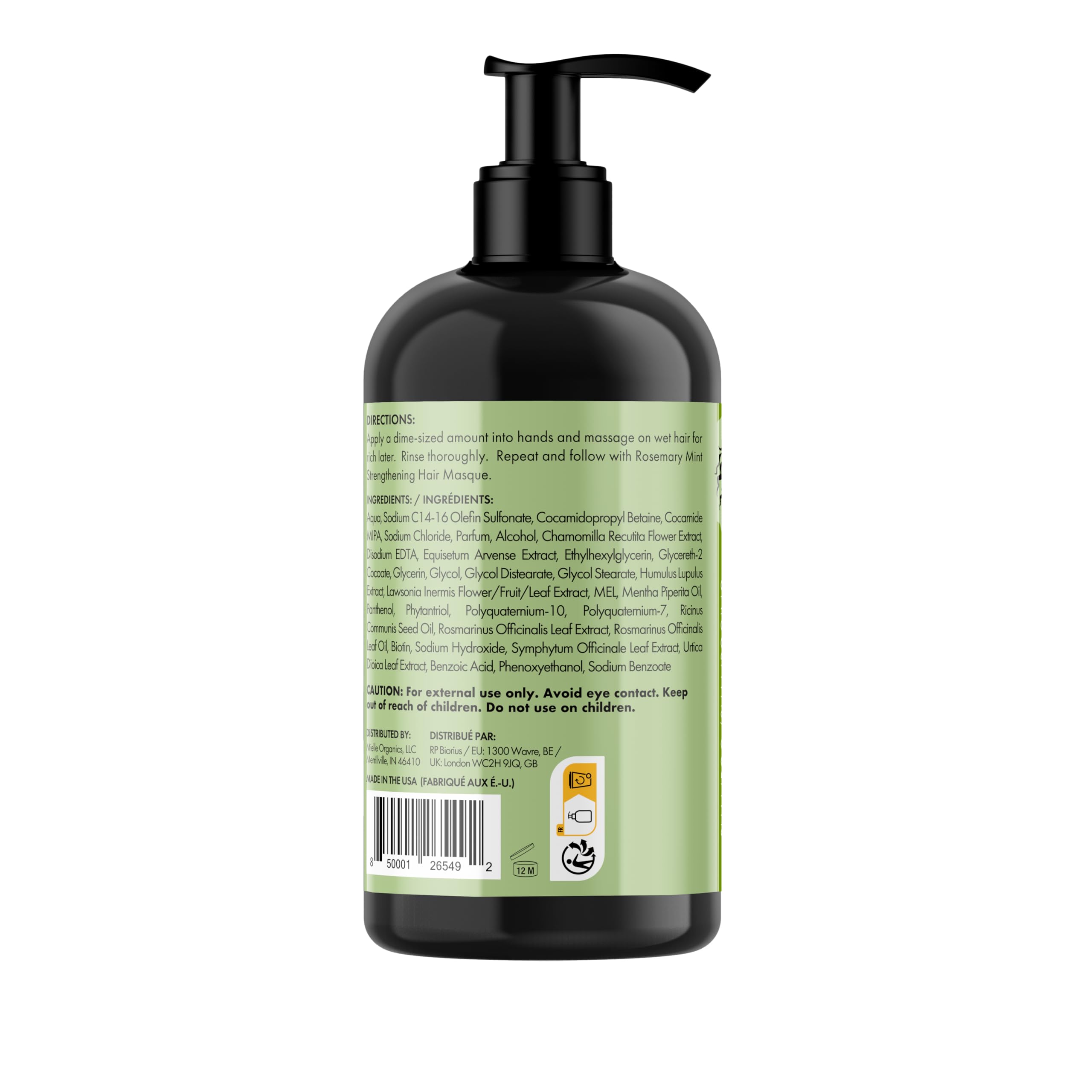 Mielle Rosemary Mint Hair Strengthening Biotin Shampoo for Moisturizing Dry Hair