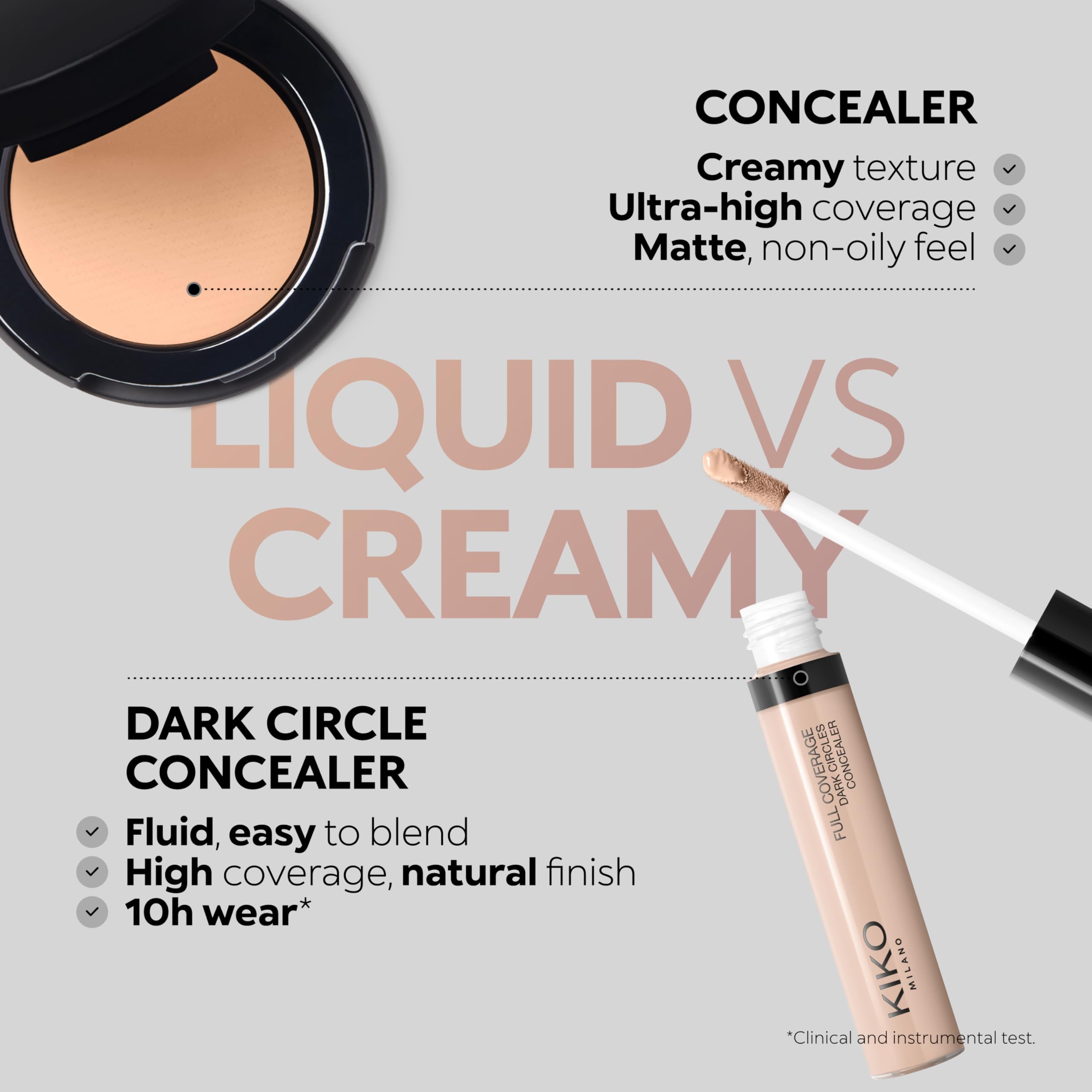 KIKO Milano Full Coverage Dark Circles Concealer 01 | 10-Hour High-Coverage Liquid Concealer 9