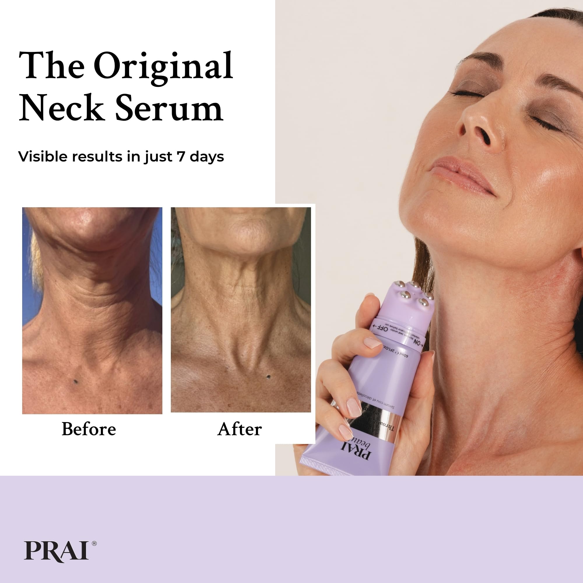 PRAI Ageless Throat & Decolletage Serum 60ml with Rollerball Applicator 5