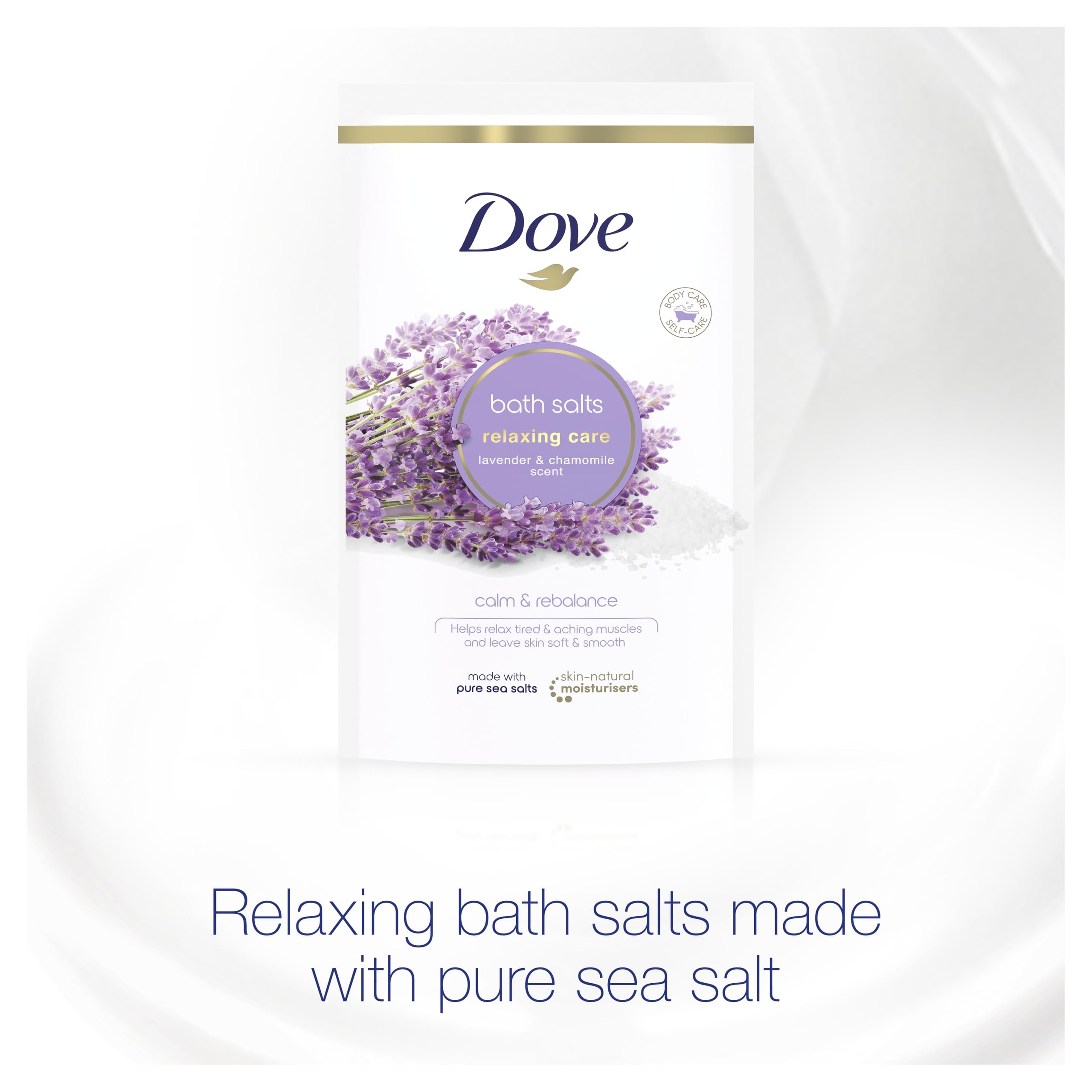 Dove Lavender & Chamomile Relaxing Care Bath Salt with Skin-Natural Moisturisers 3
