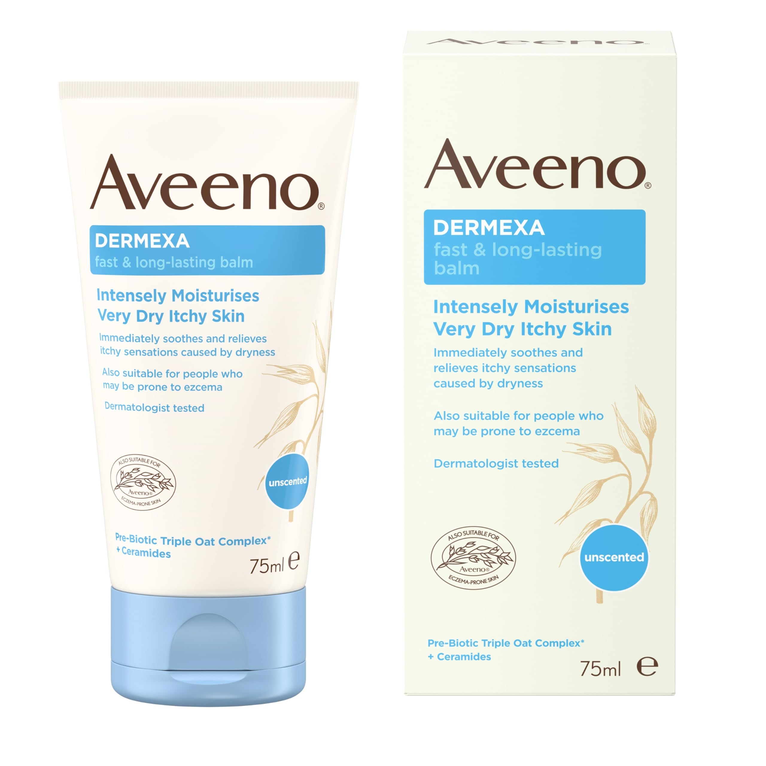AVEENO® Dermexa Schnell &amp; Lang anhaltend pflegender Balsam | Spendet intensiv Feuchtigkeit bei sehr trockener, juckender Haut