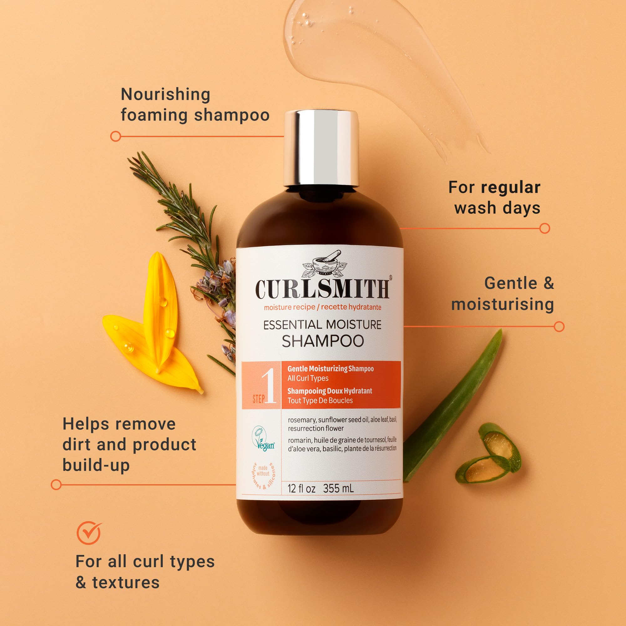 CURLSMITH Essential Moisture Cleanser - Gentle Nourishing Shampoo for All Curls & Textures 3