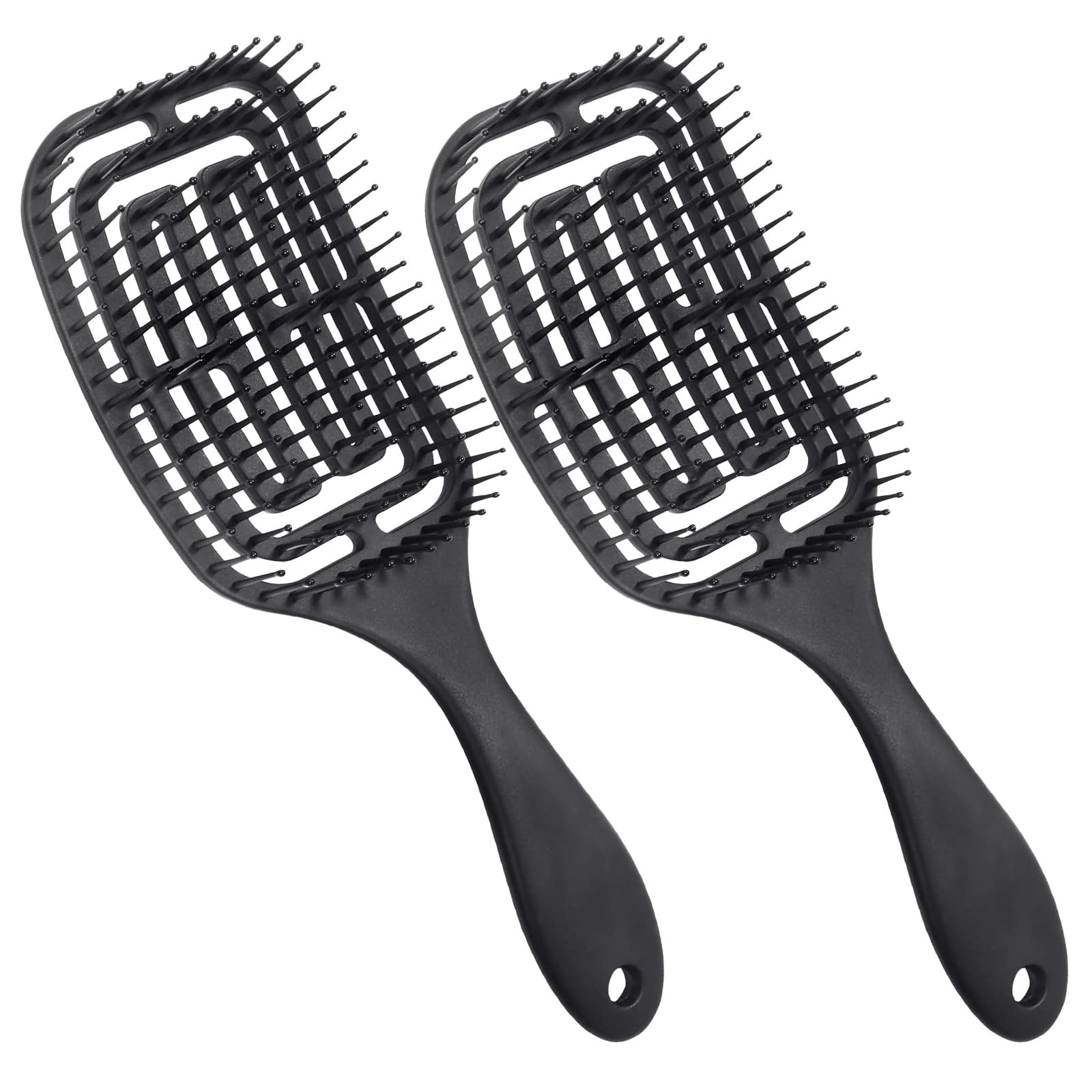 Vinabo 2 Pcs Detangling Hair Brush Set for Curls, Long Hair - Wet/Dry Use Massage Brush for Women, Men, Children